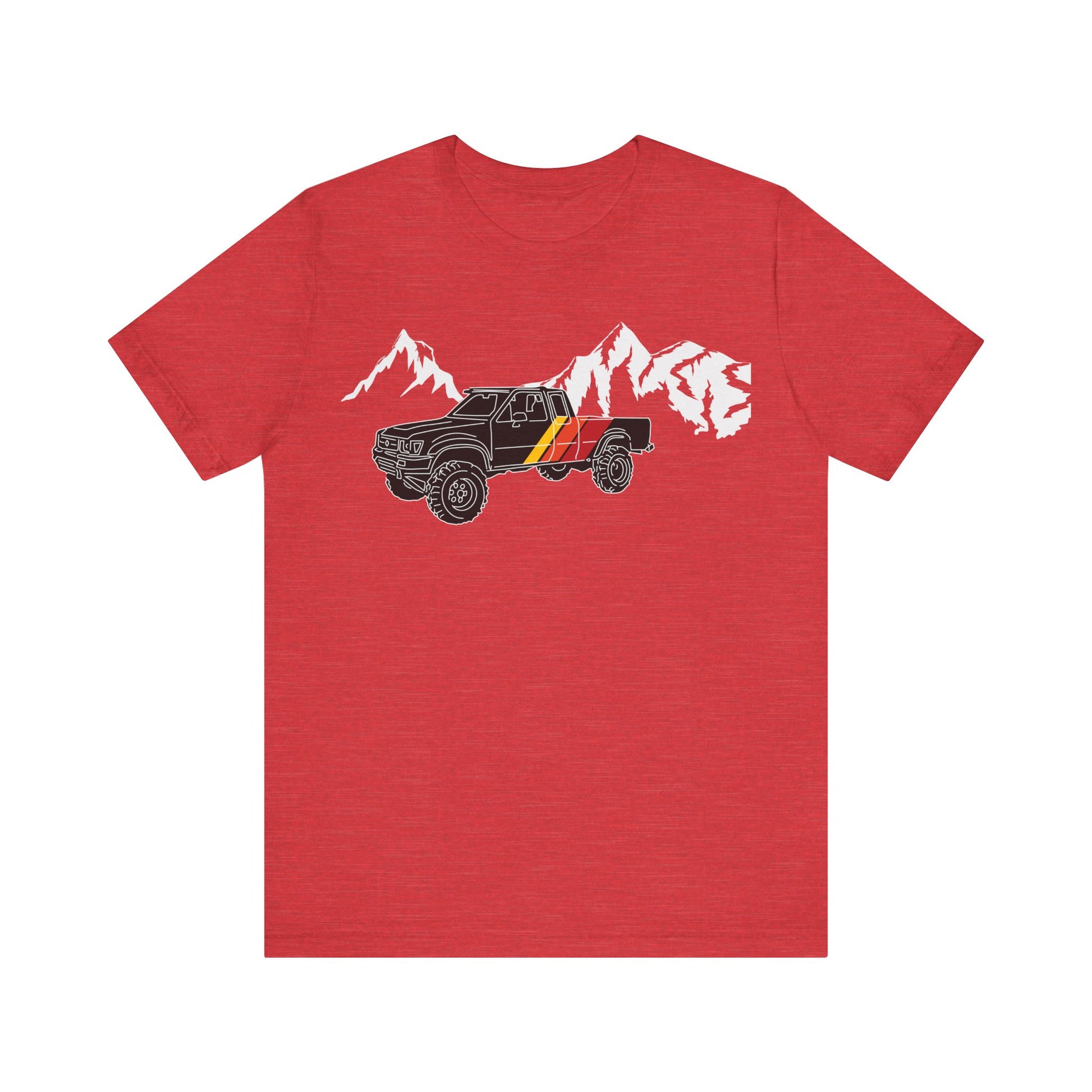 Retro Black Toyota Truck with Mountains