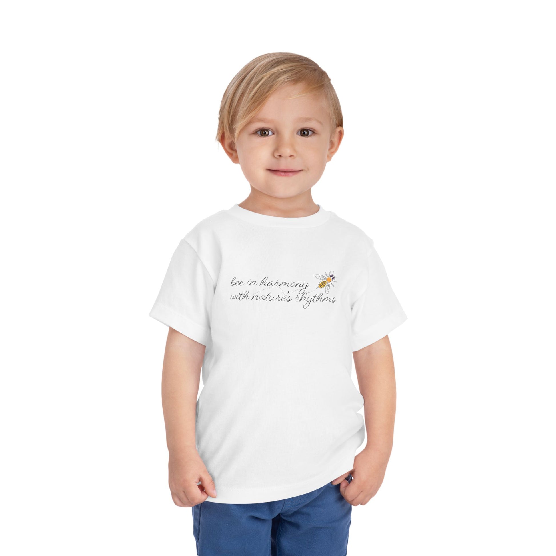 Bee in Harmony with Nature's Rhythms- Toddler Short Sleeve Tee