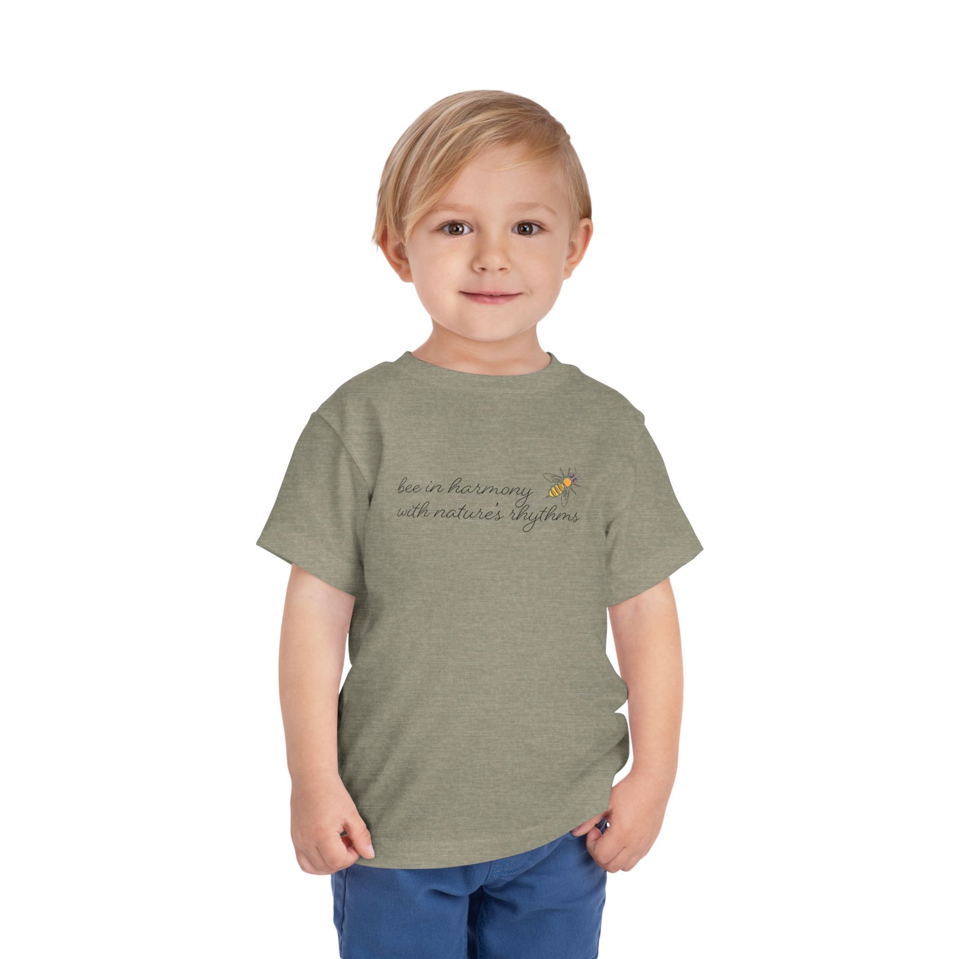 Bee in Harmony with Nature's Rhythms- Toddler Short Sleeve Tee