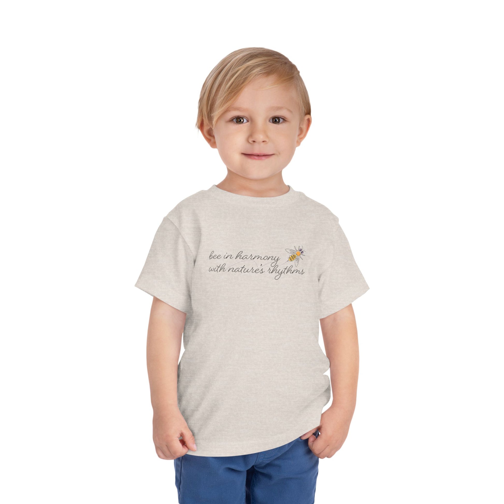 Bee in Harmony with Nature's Rhythms- Toddler Short Sleeve Tee