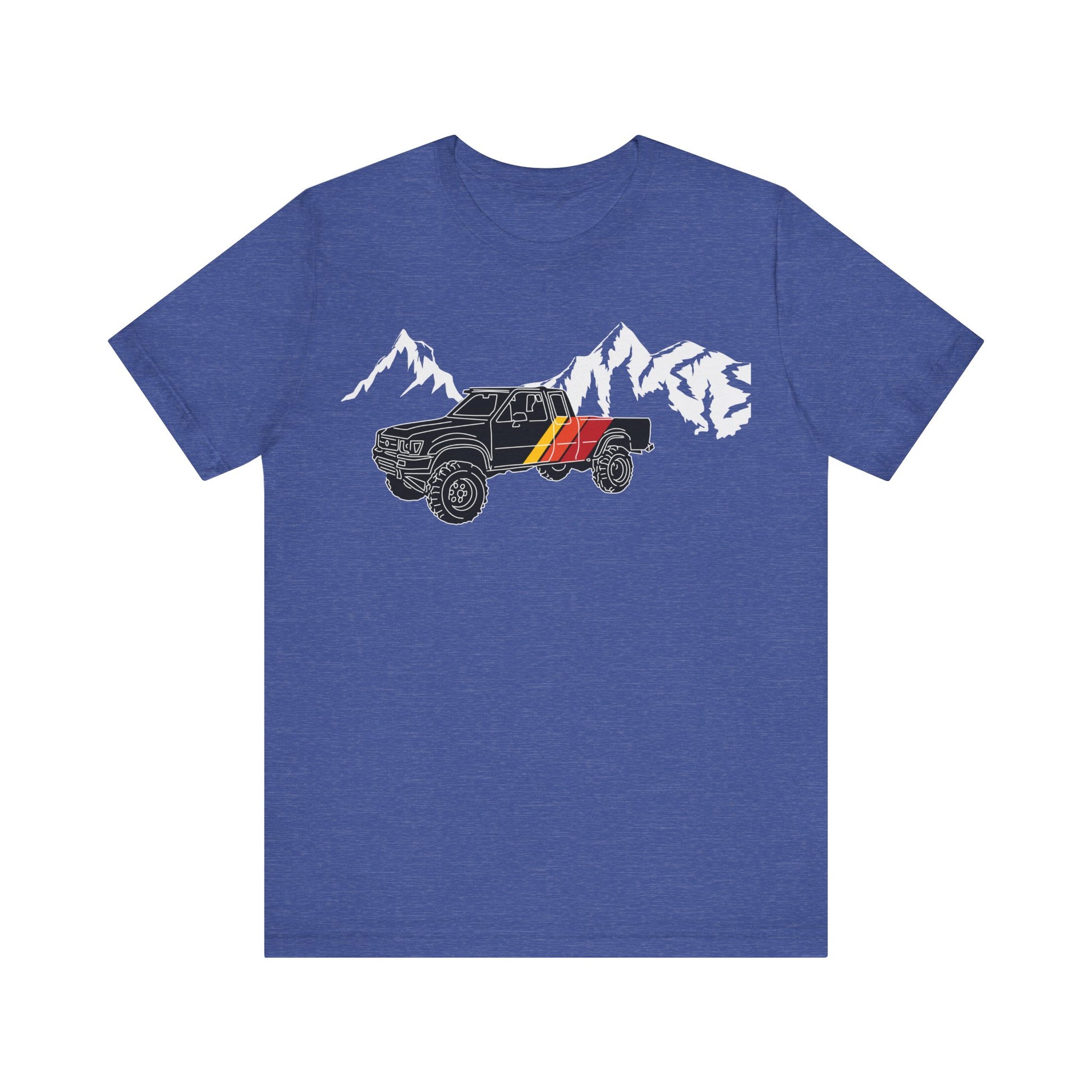 Retro Black Toyota Truck with Mountains