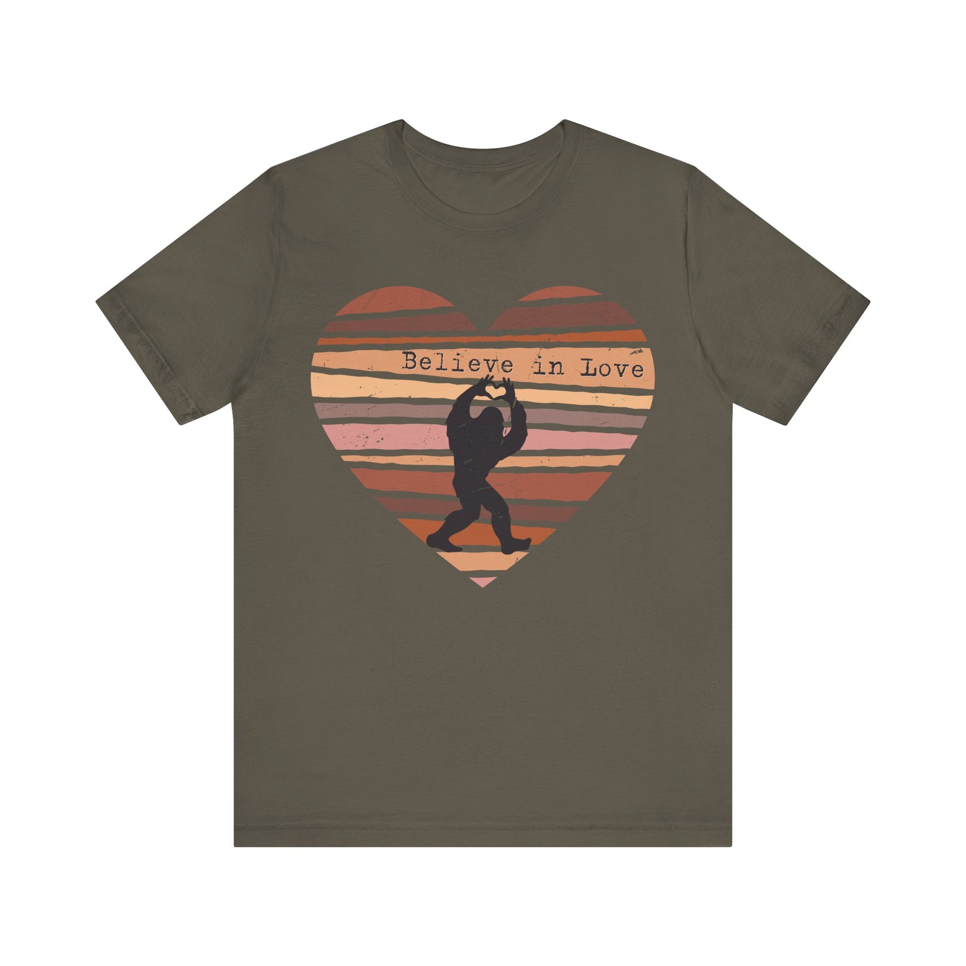 Believe in Love Bigfoot Retro Heart