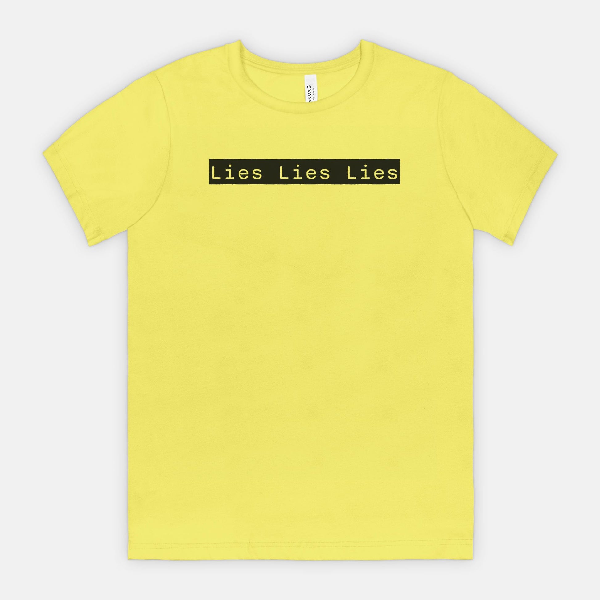 Lies Lies Lies Black Box T-Shirt — Bold Minimalist Statement Tee