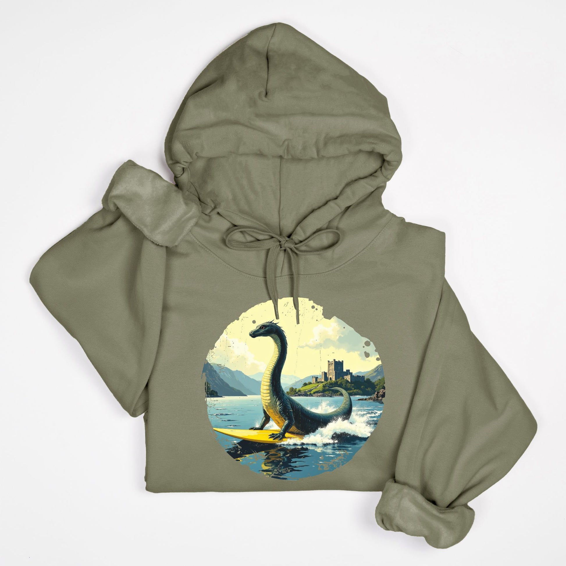 Loch Ness on Surfboard Sweatshirt
