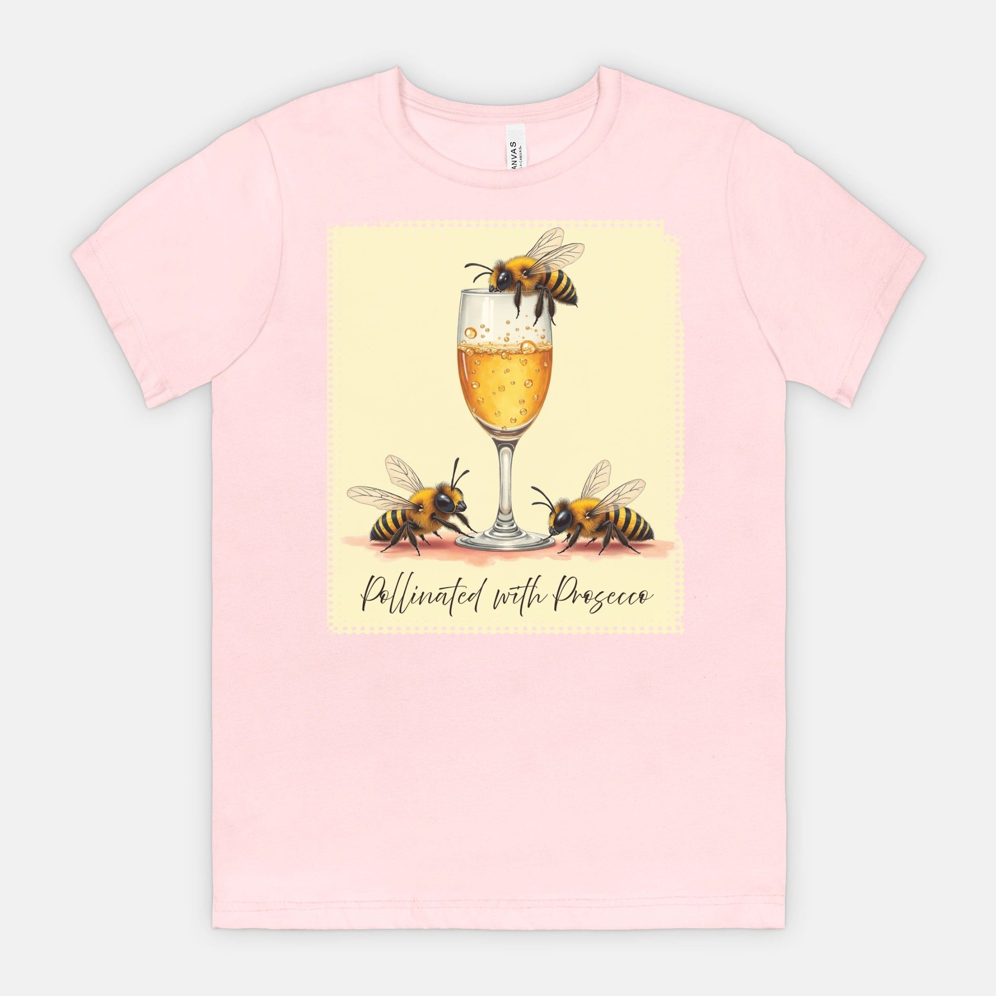 Pollinated with Prosecco – Cute Funny Bee Pun Tee