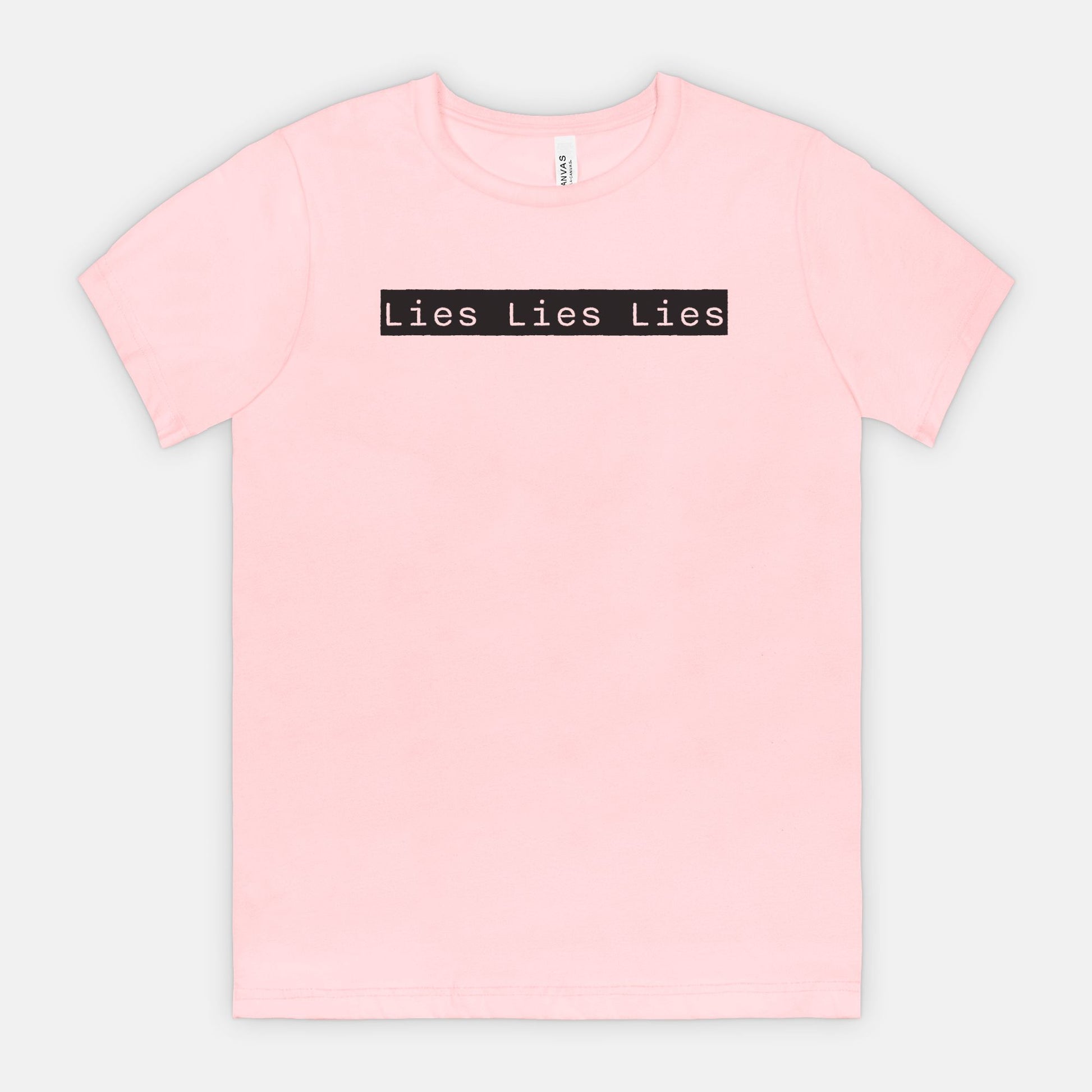 Lies Lies Lies Black Box T-Shirt — Bold Minimalist Statement Tee