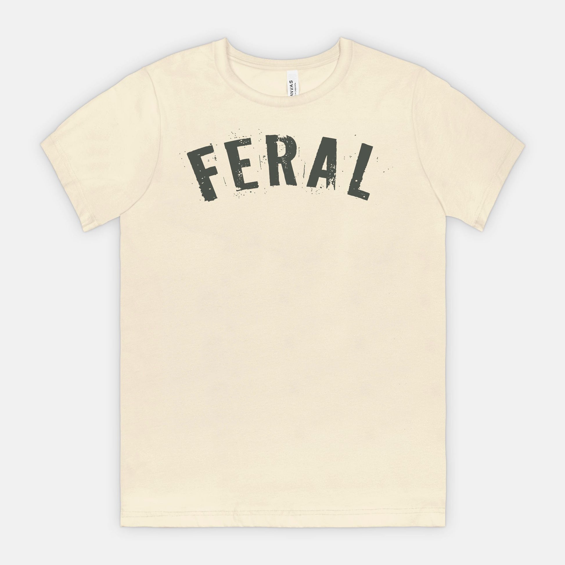 FERAL Graphic Tee – Bold Distressed Statement Adult Shirt