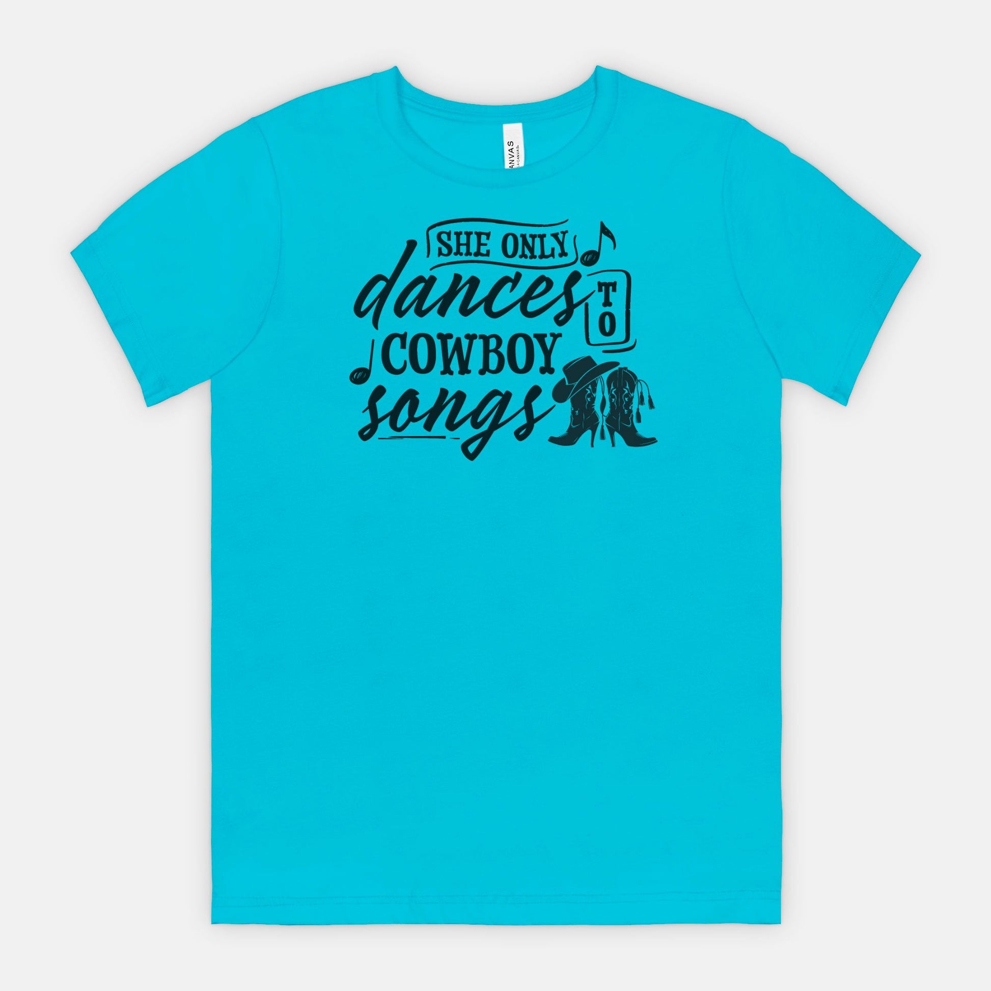 She Only Dances to Cowboy Songs – Western Graphic Tee for Country Music Lovers