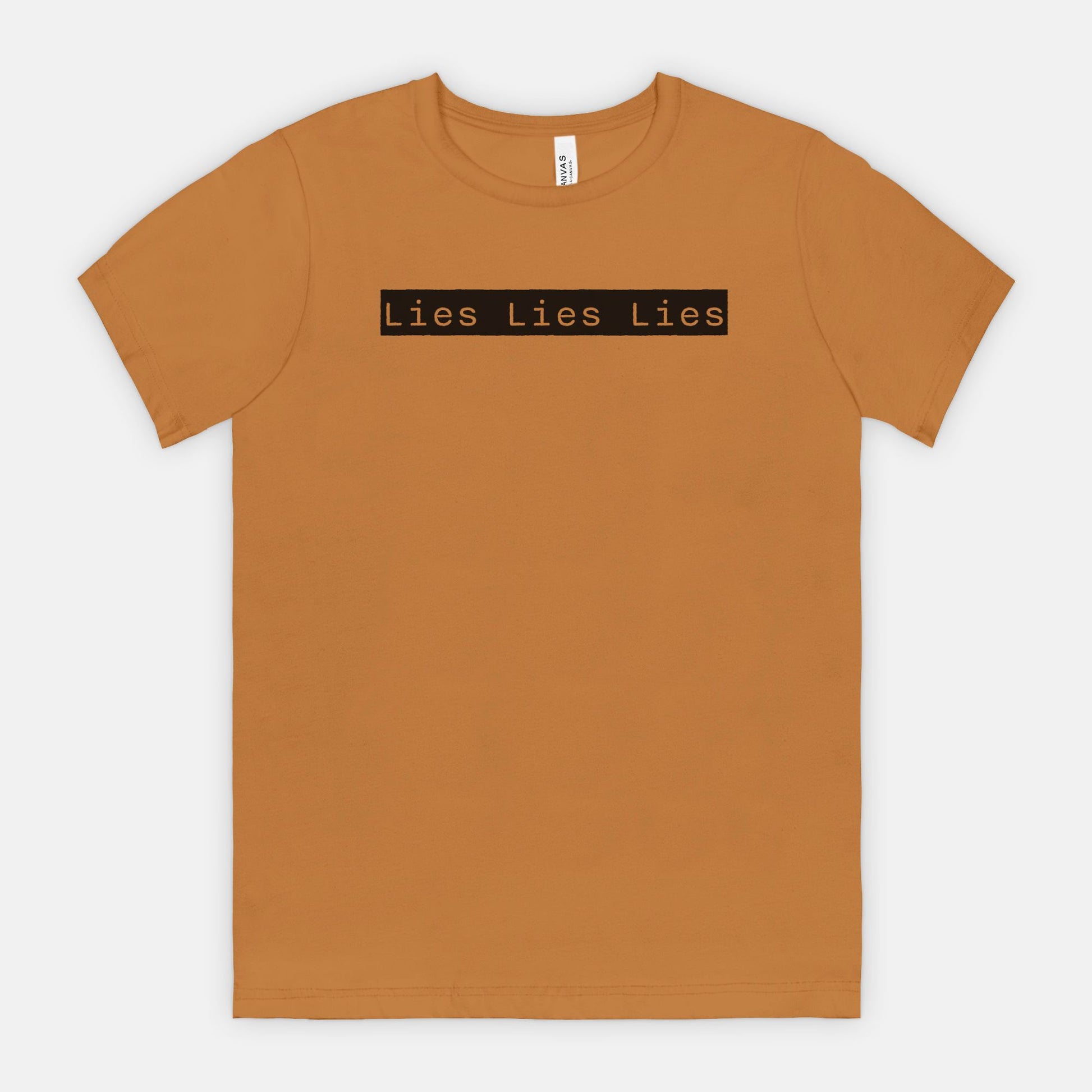 Lies Lies Lies Black Box T-Shirt — Bold Minimalist Statement Tee