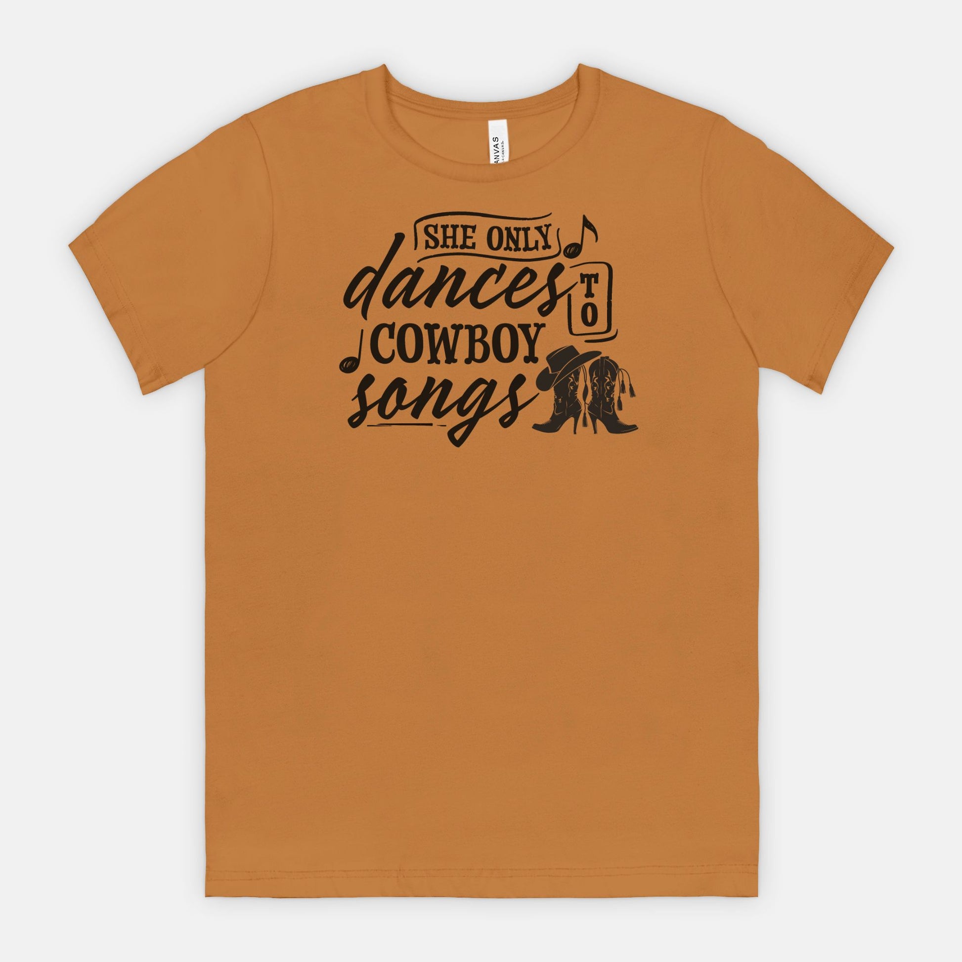 She Only Dances to Cowboy Songs – Western Graphic Tee for Country Music Lovers