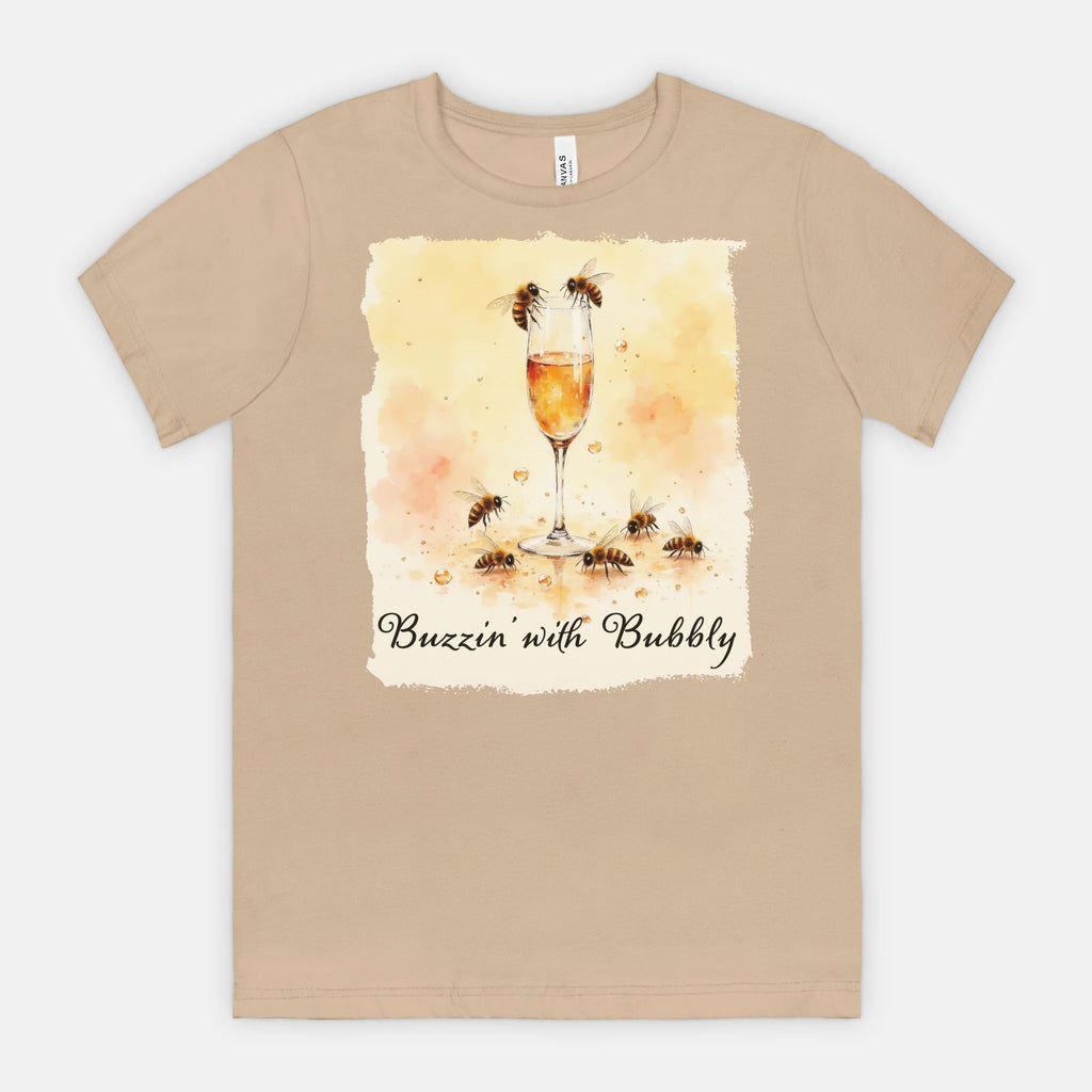 Buzzin’ with Bubbly – Funny Bee Champagne Shirt