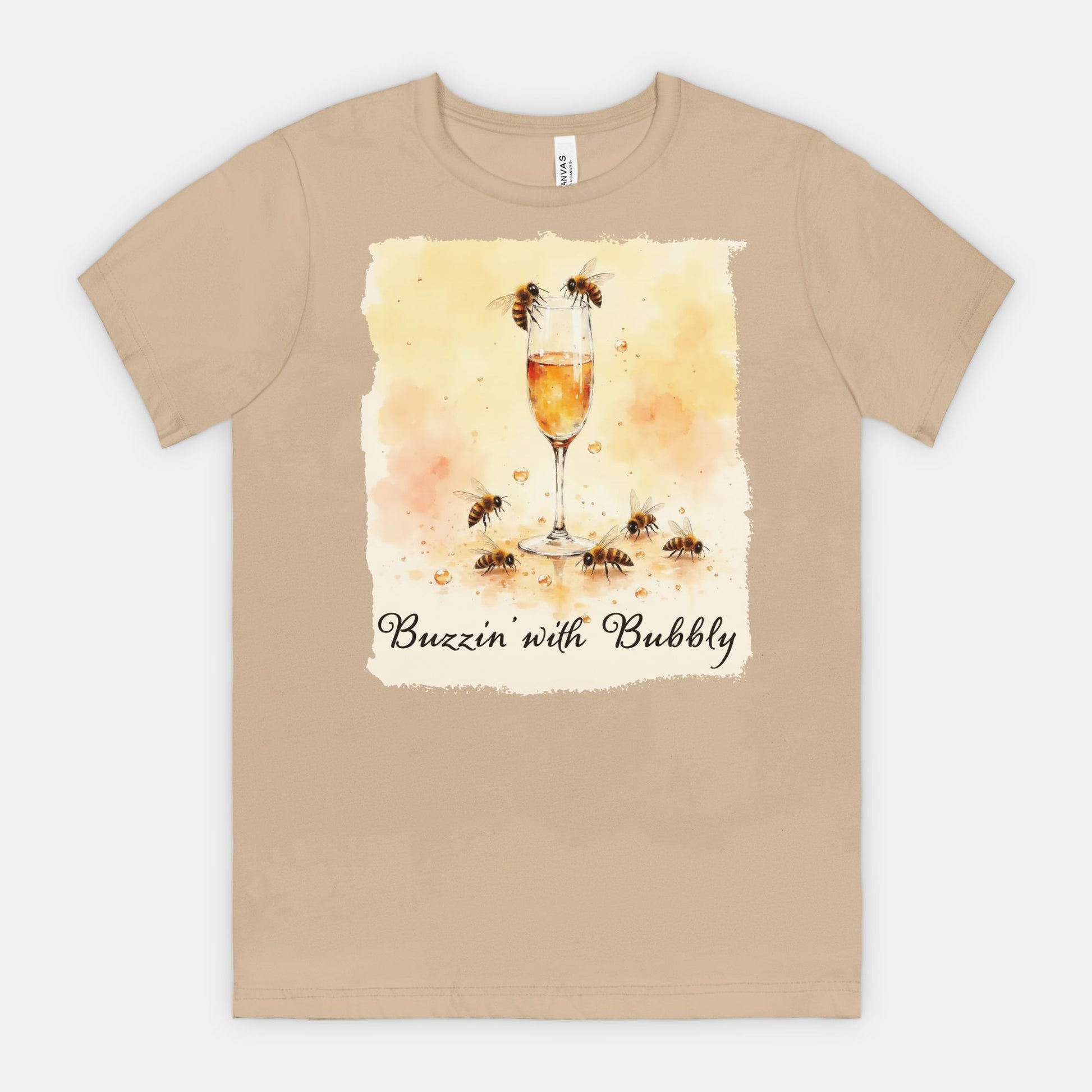 Buzzin’ with Bubbly – Funny Bee Champagne Shirt