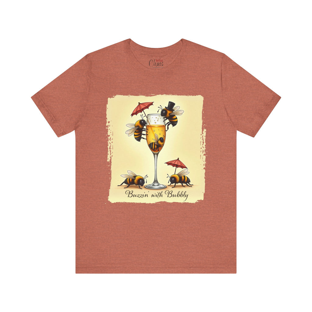 Buzzin’ with Bubbly – Funny Bee Champagne Shirt