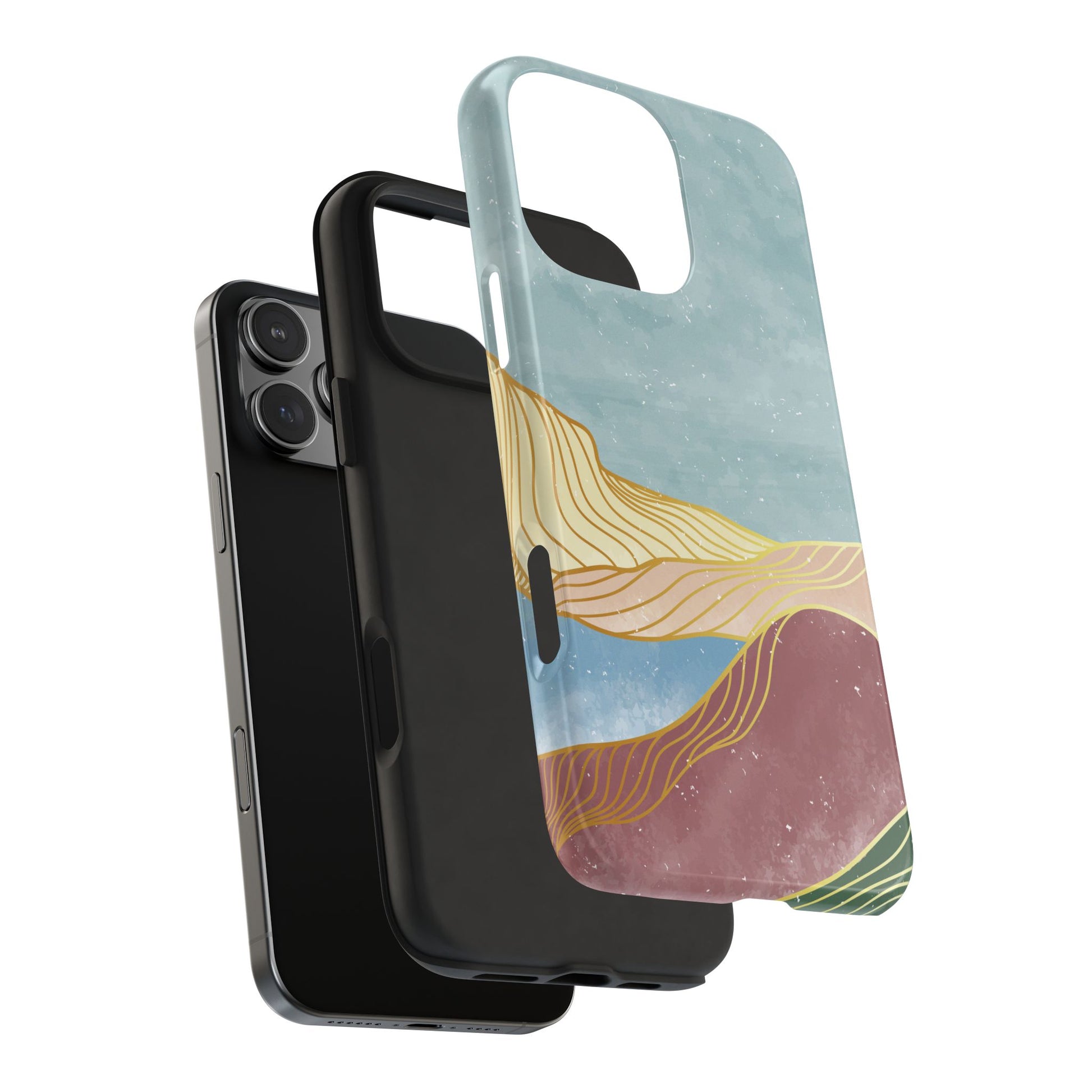 Abstract Mountain Blue Skies scene Phone Case
