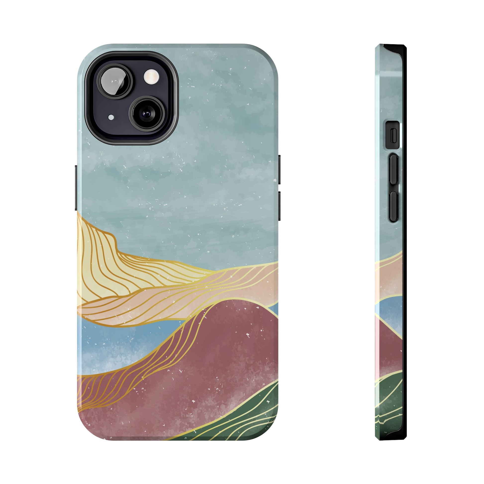 Abstract Mountain Blue Skies scene Phone Case