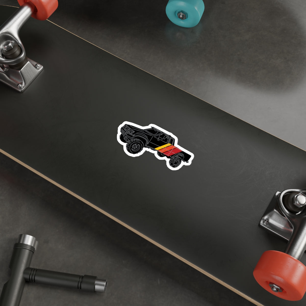 Retro Black Toyota Truck Die-Cut Stickers