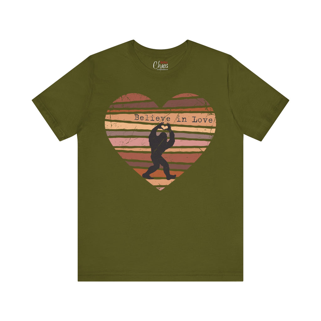 Believe in Love Bigfoot Retro Heart