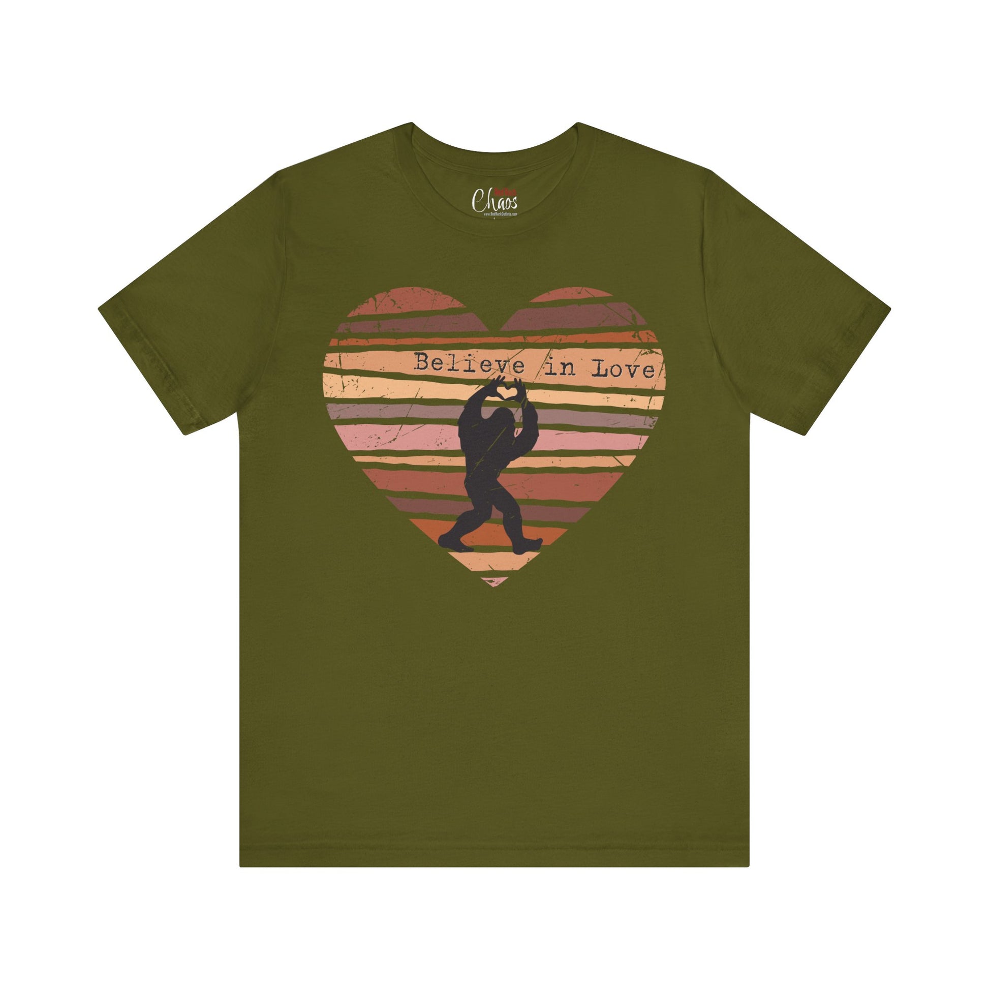 Believe in Love Bigfoot Retro Heart