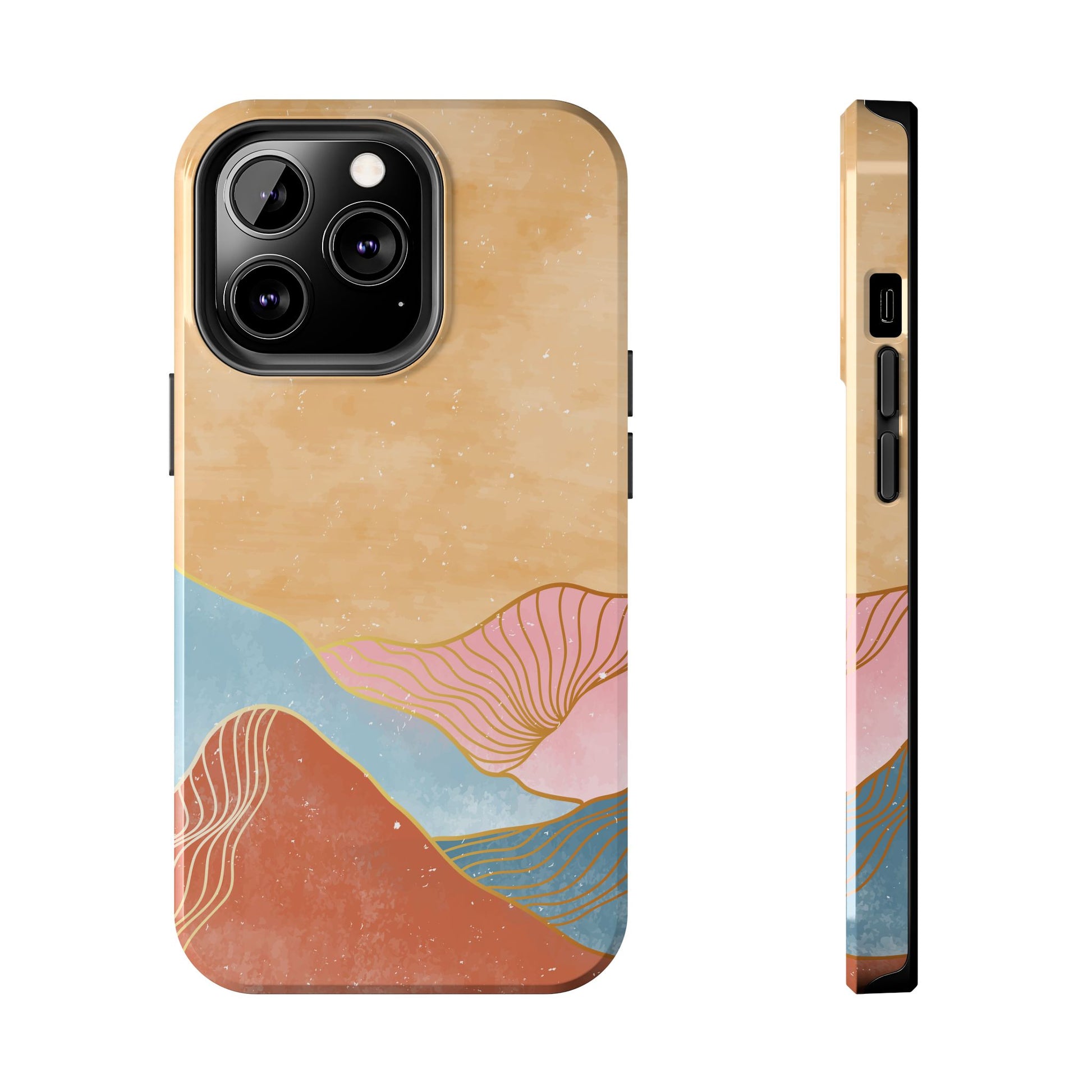 Golden Horizon Abstract Mountain Phone Case