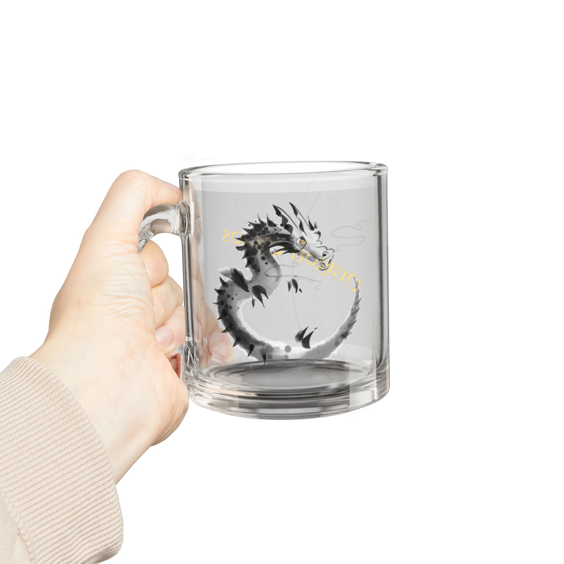 Chaos Dragon Glass Coffee Mug – Ink Brush Dragon Art