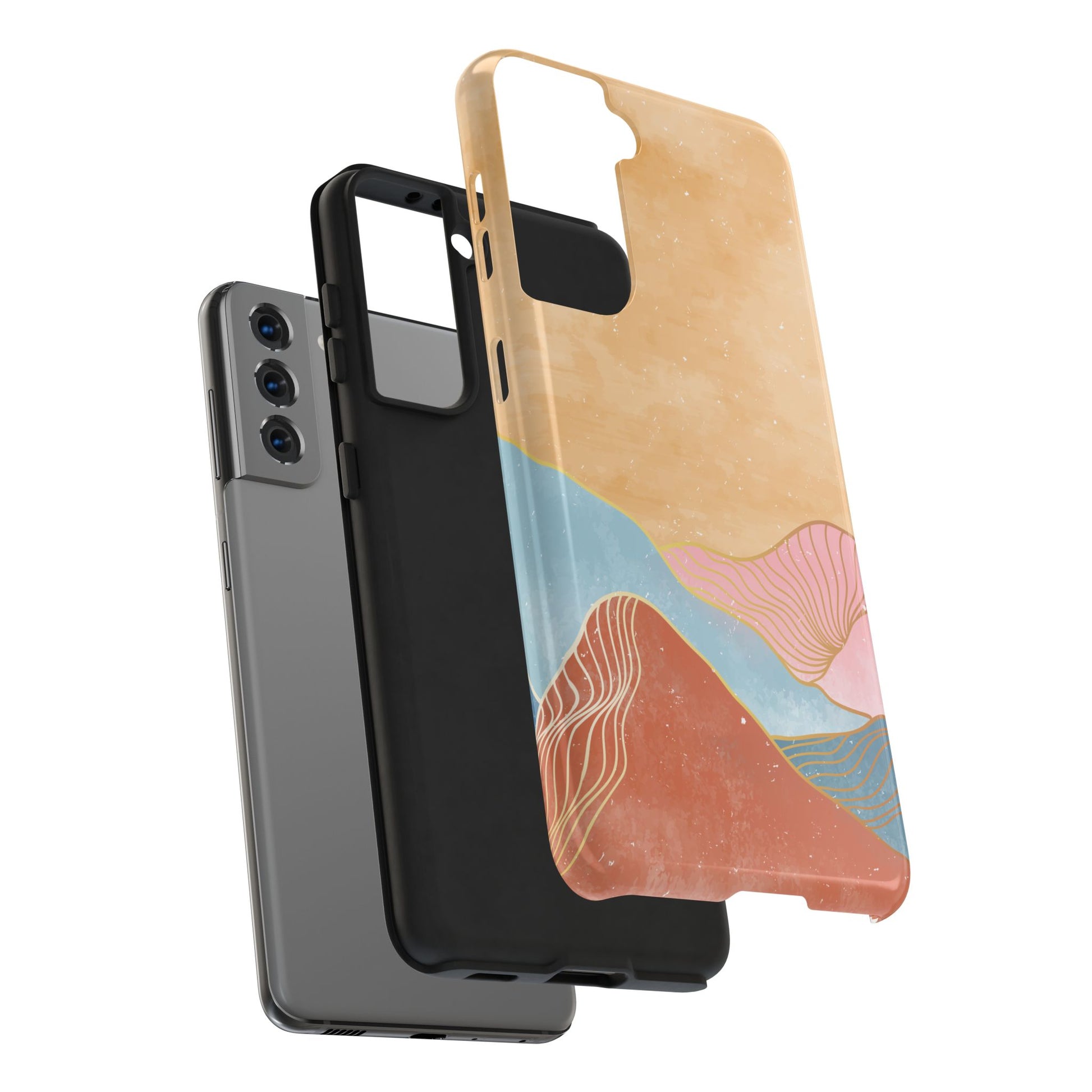 Golden Horizon Abstract Mountain Phone Case