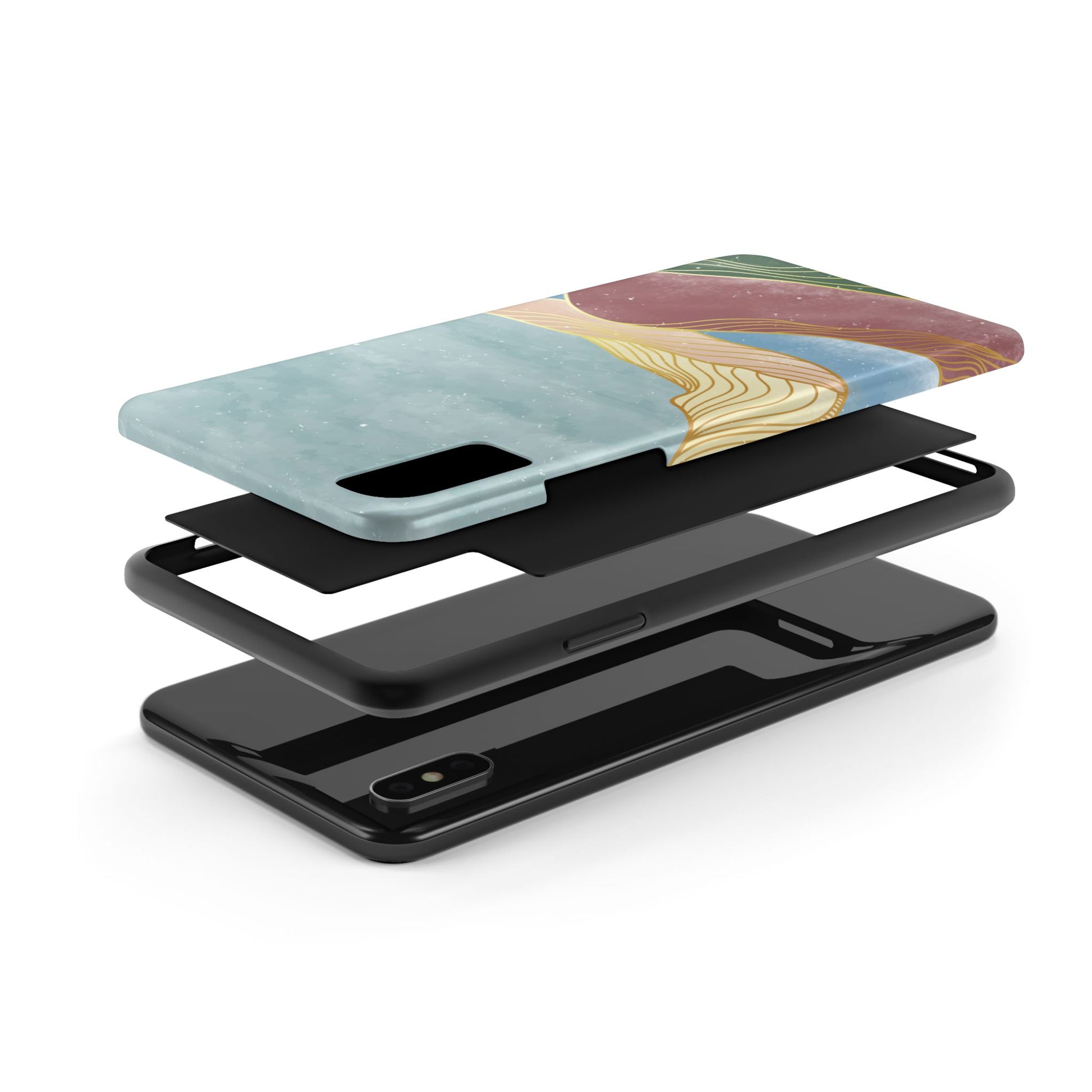 Abstract Mountain Blue Skies scene Phone Case