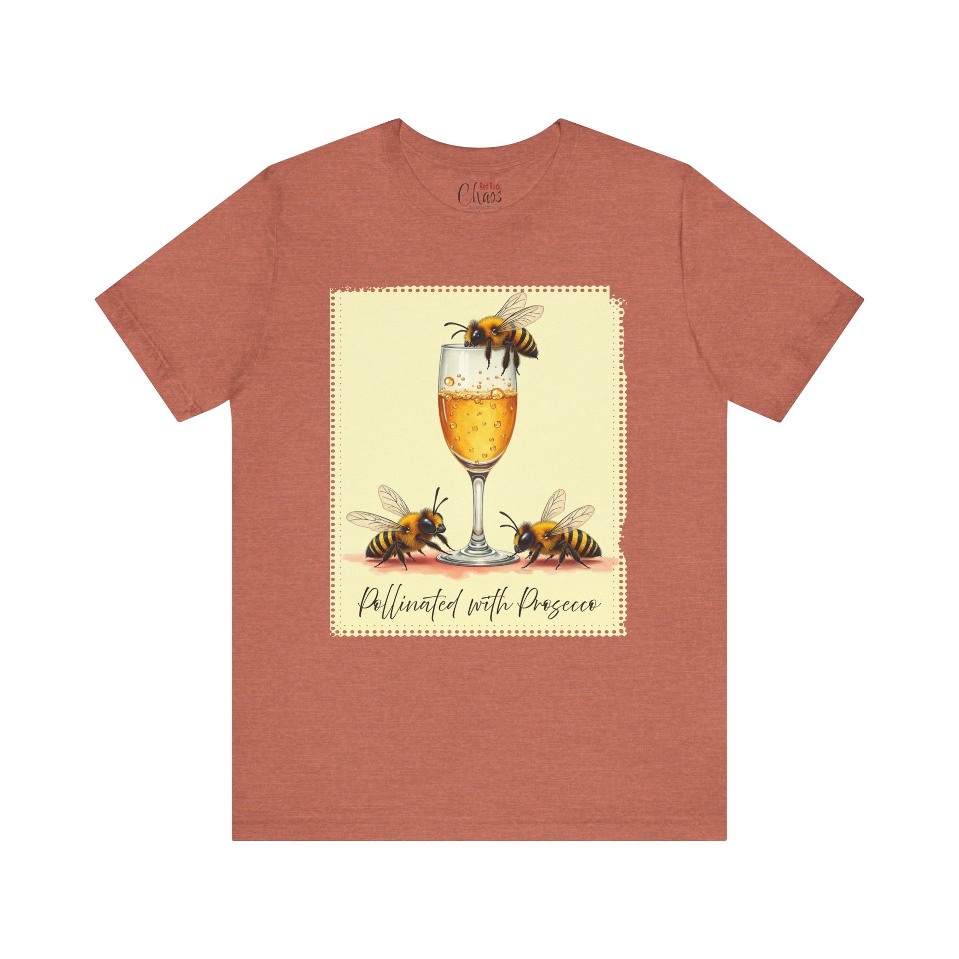 Pollinated with Prosecco – Cute Funny Bee Pun Tee