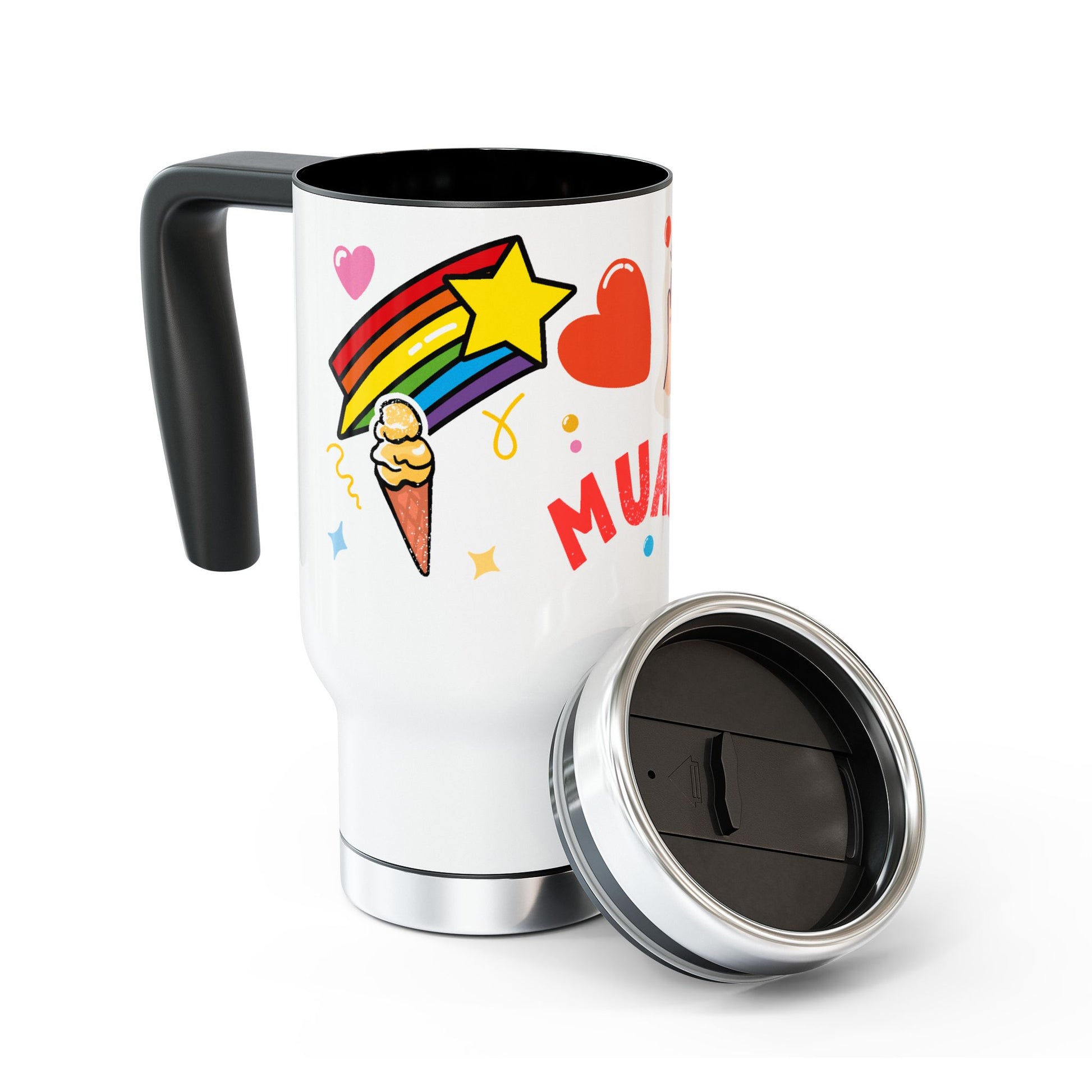 Spread Love Tumbler | Cute Rainbow & Heart Travel Mug for Everyday Joy