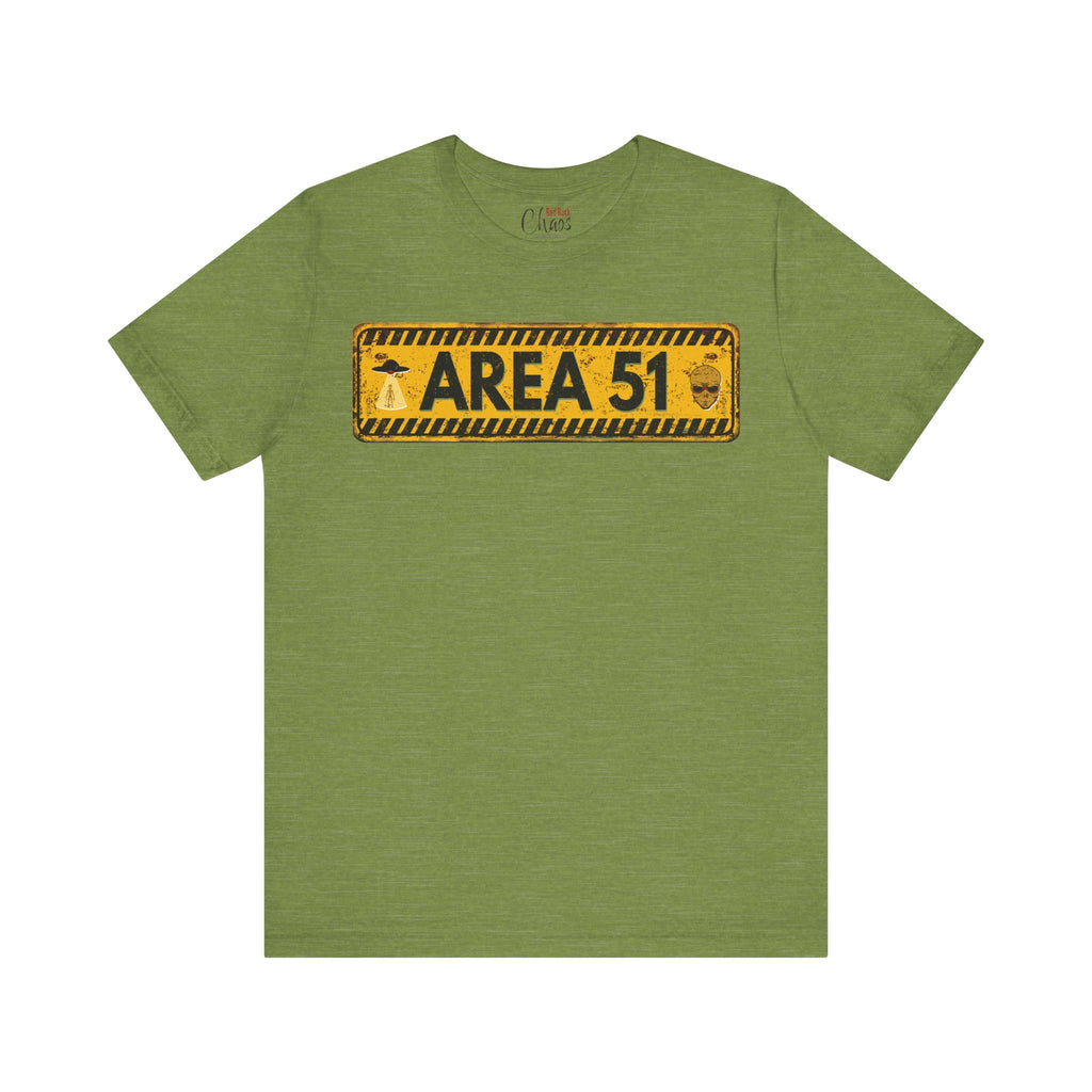 Area 51 Distressed Alien Sign Graphic Tee – Vintage Sci-Fi UFO Shirt