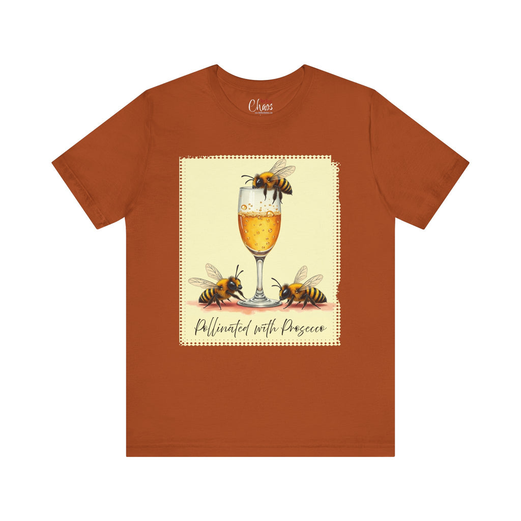 Pollinated with Prosecco – Cute Funny Bee Pun Tee