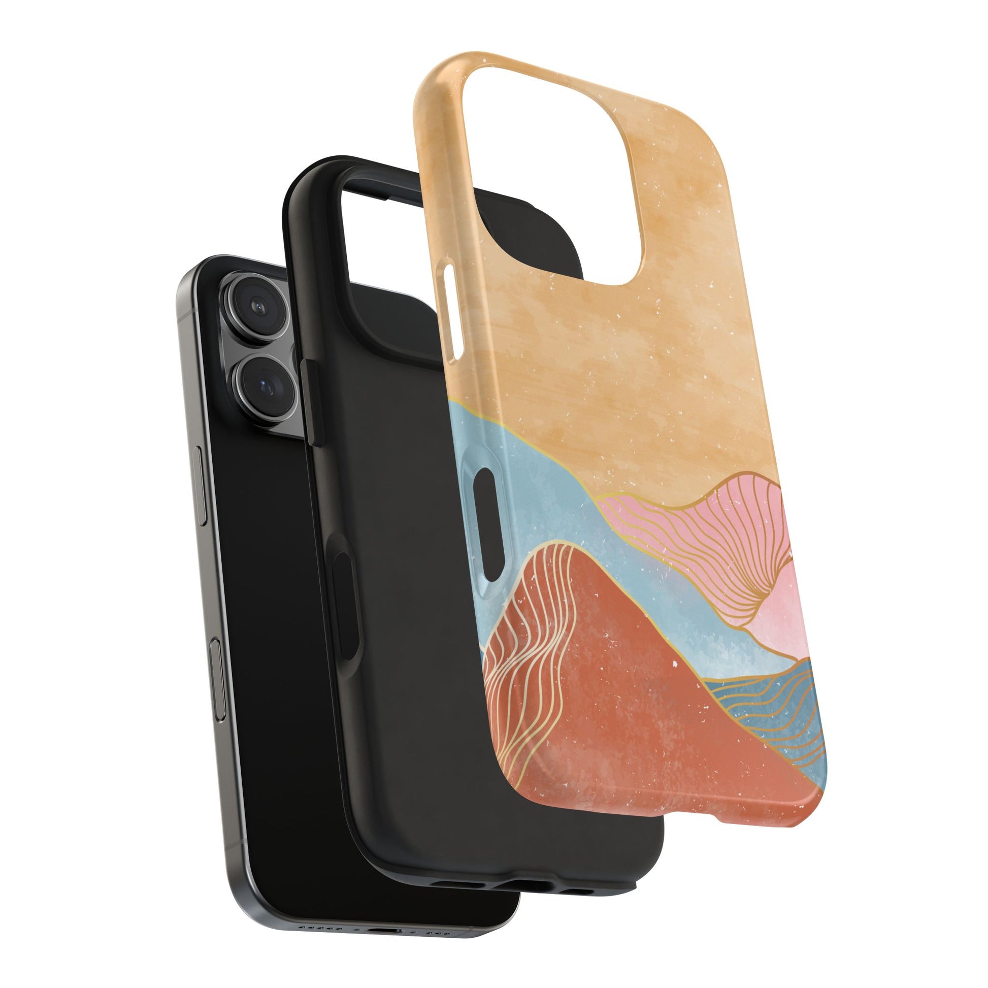 Golden Horizon Abstract Mountain Phone Case