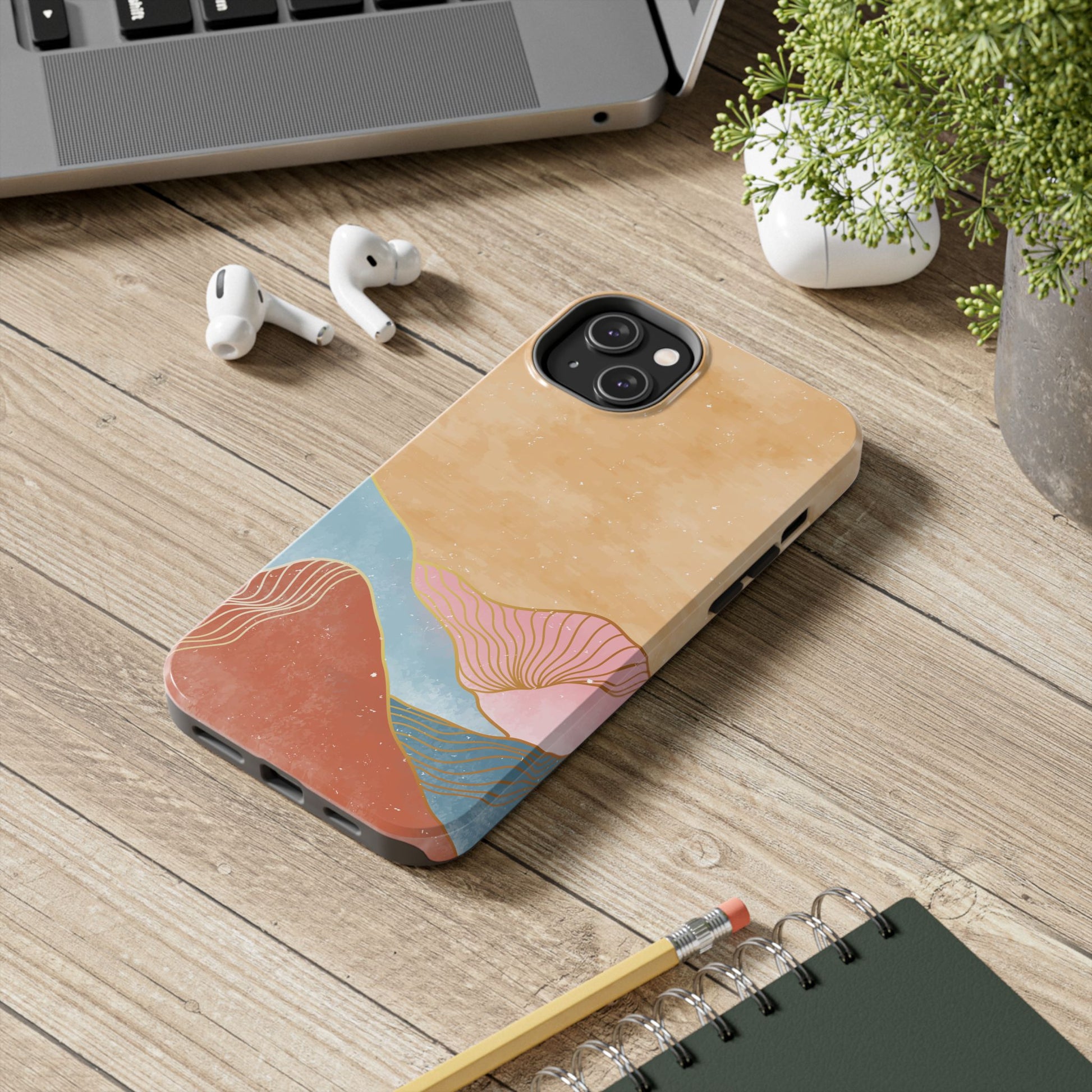 Golden Horizon Abstract Mountain Phone Case