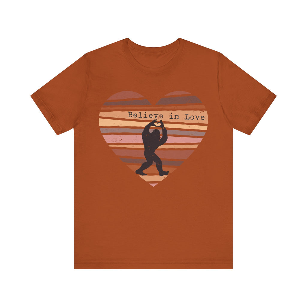 Believe in Love Bigfoot Retro Heart