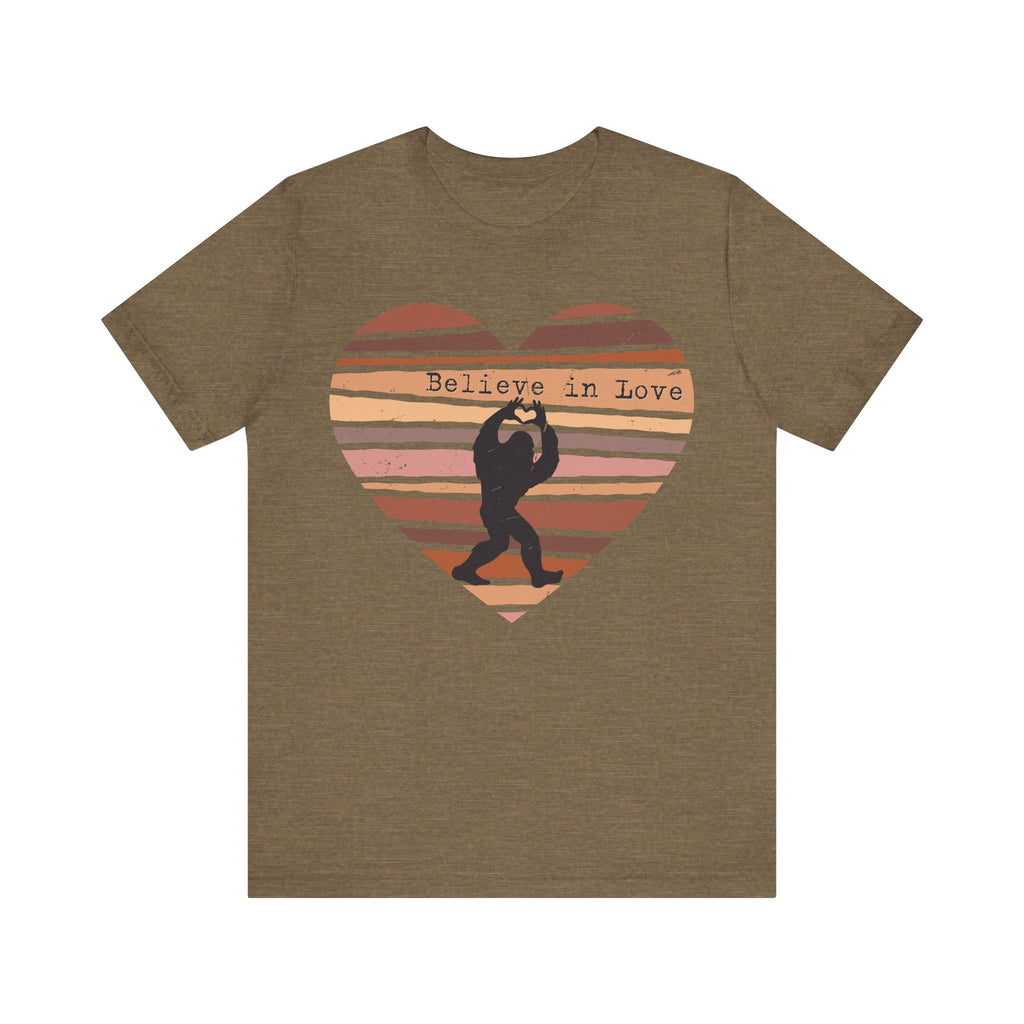 Believe in Love Bigfoot Retro Heart