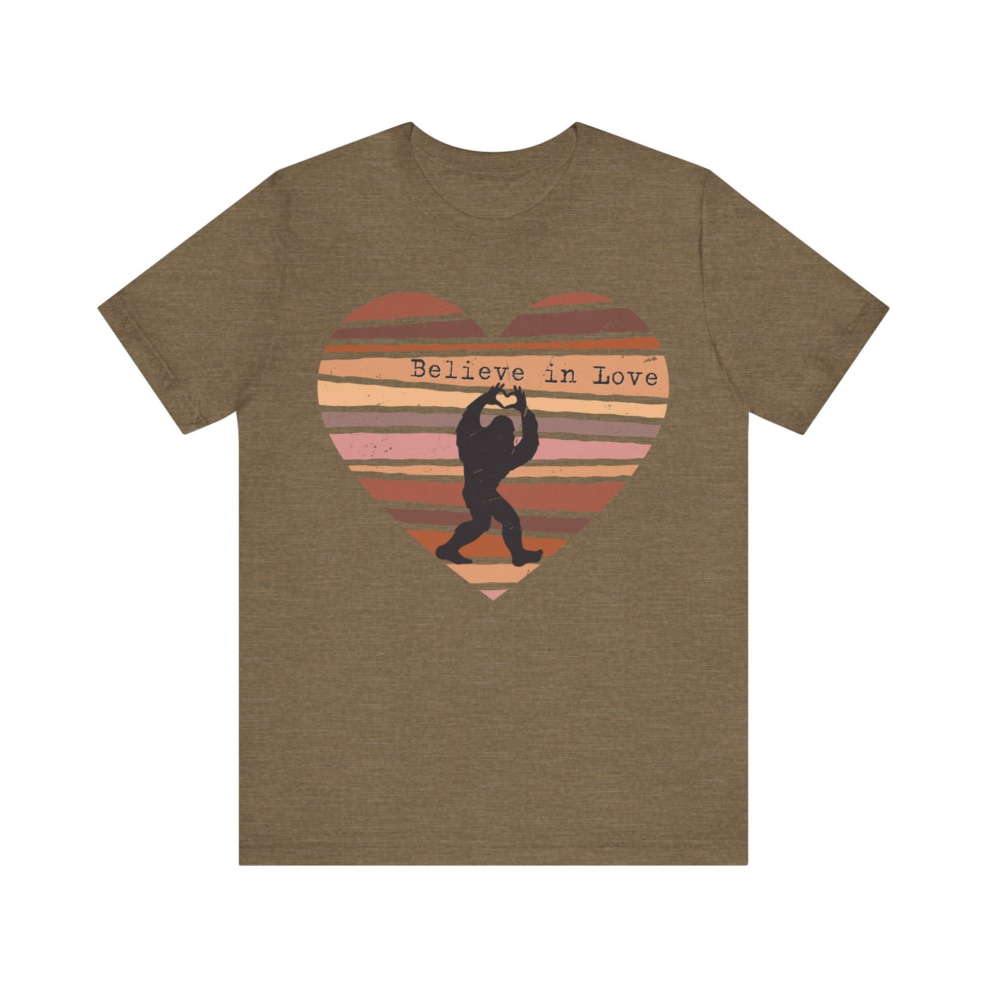 Believe in Love Bigfoot Retro Heart
