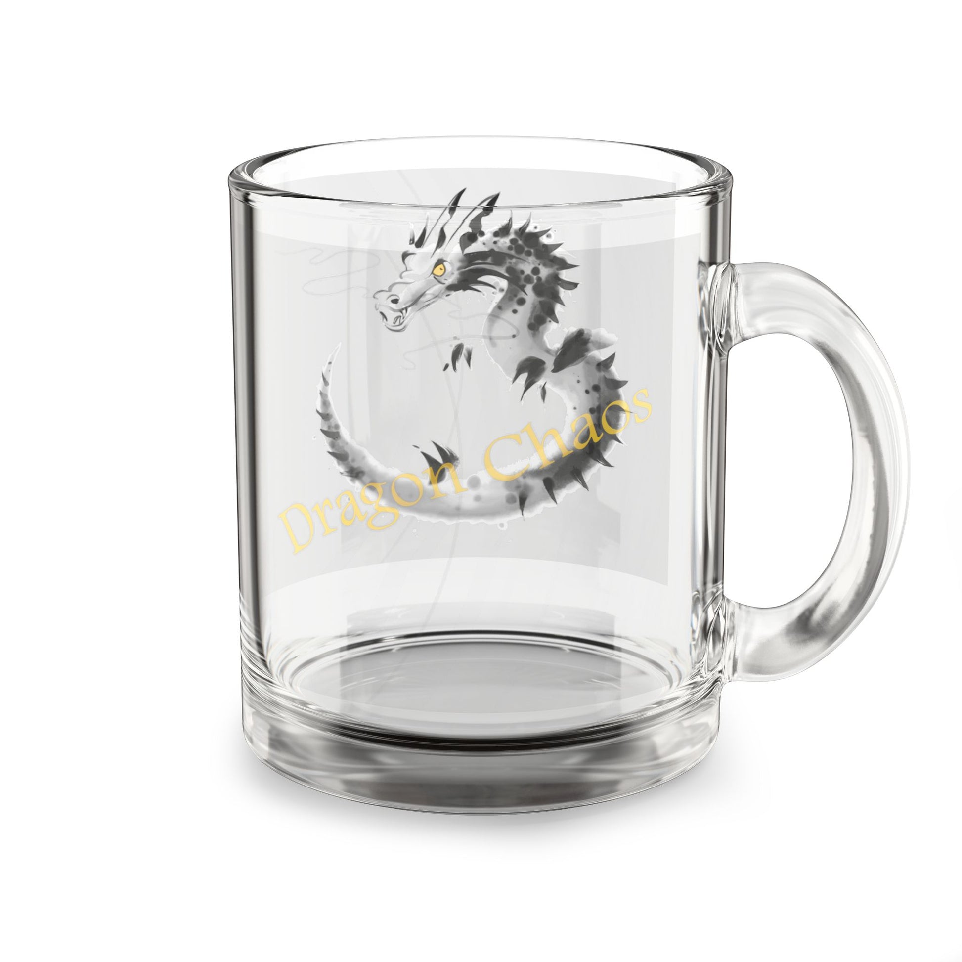 Chaos Dragon Glass Coffee Mug – Ink Brush Dragon Art