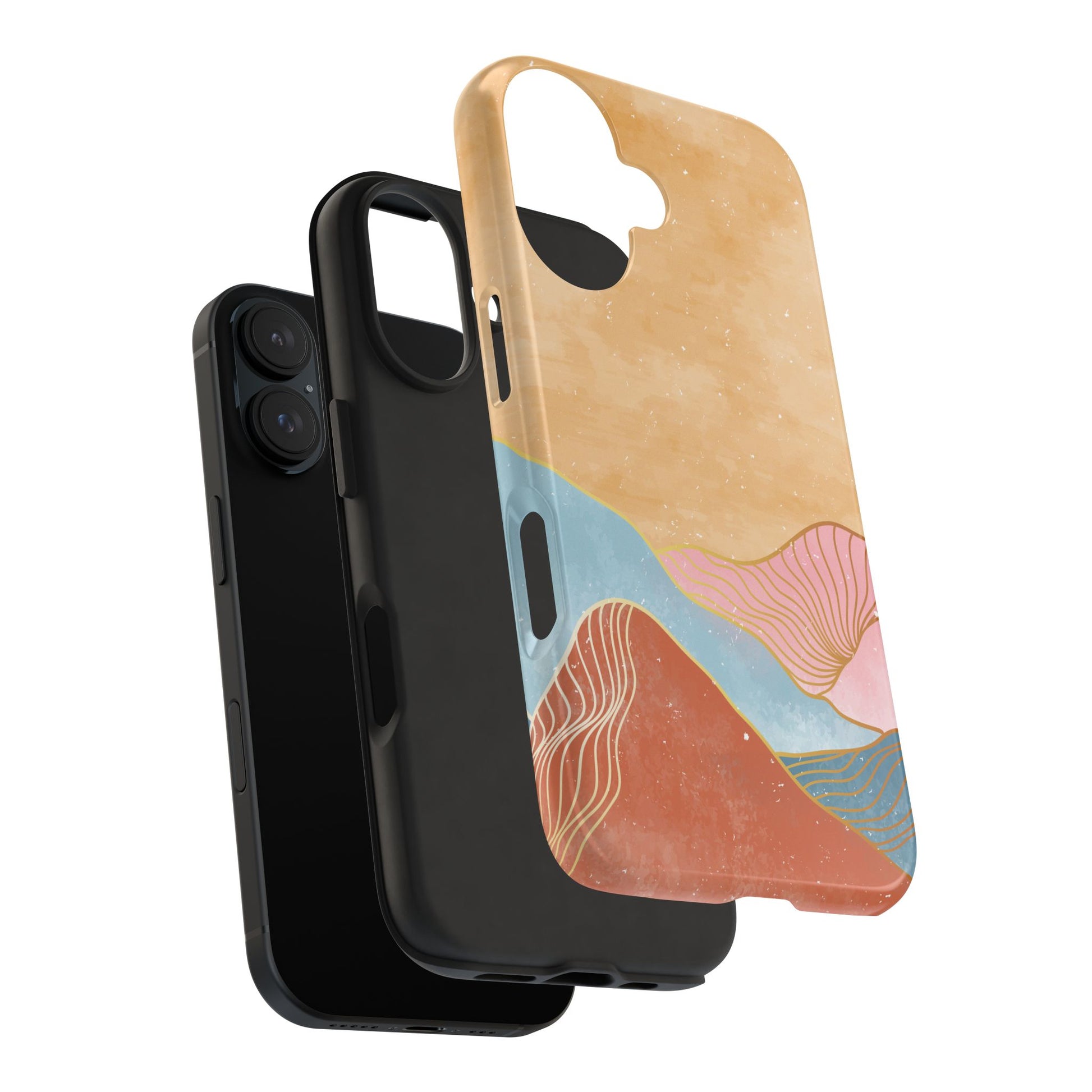 Golden Horizon Abstract Mountain Phone Case