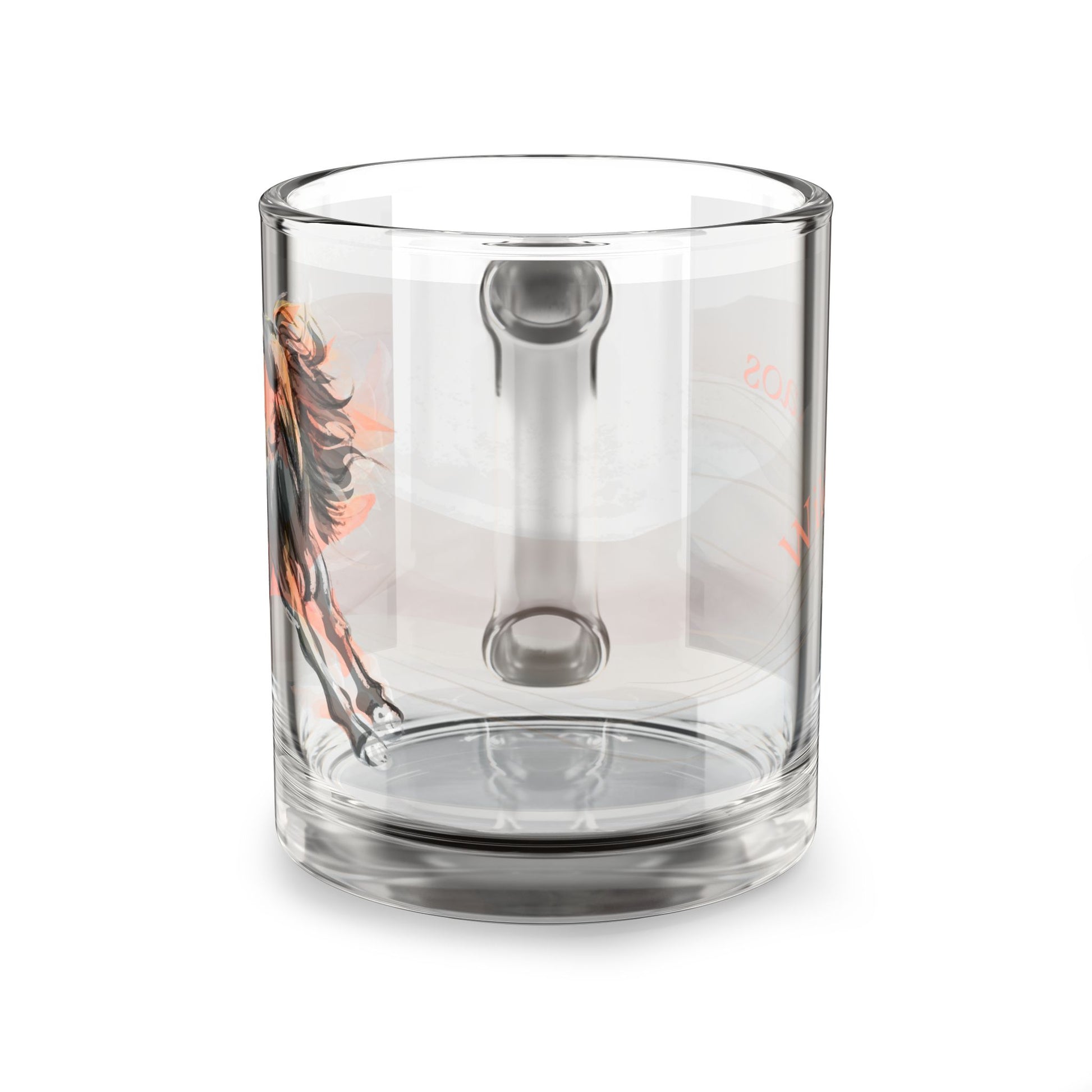 Wild Chaos Glass Coffee Mug – Ink Brush Horse Art