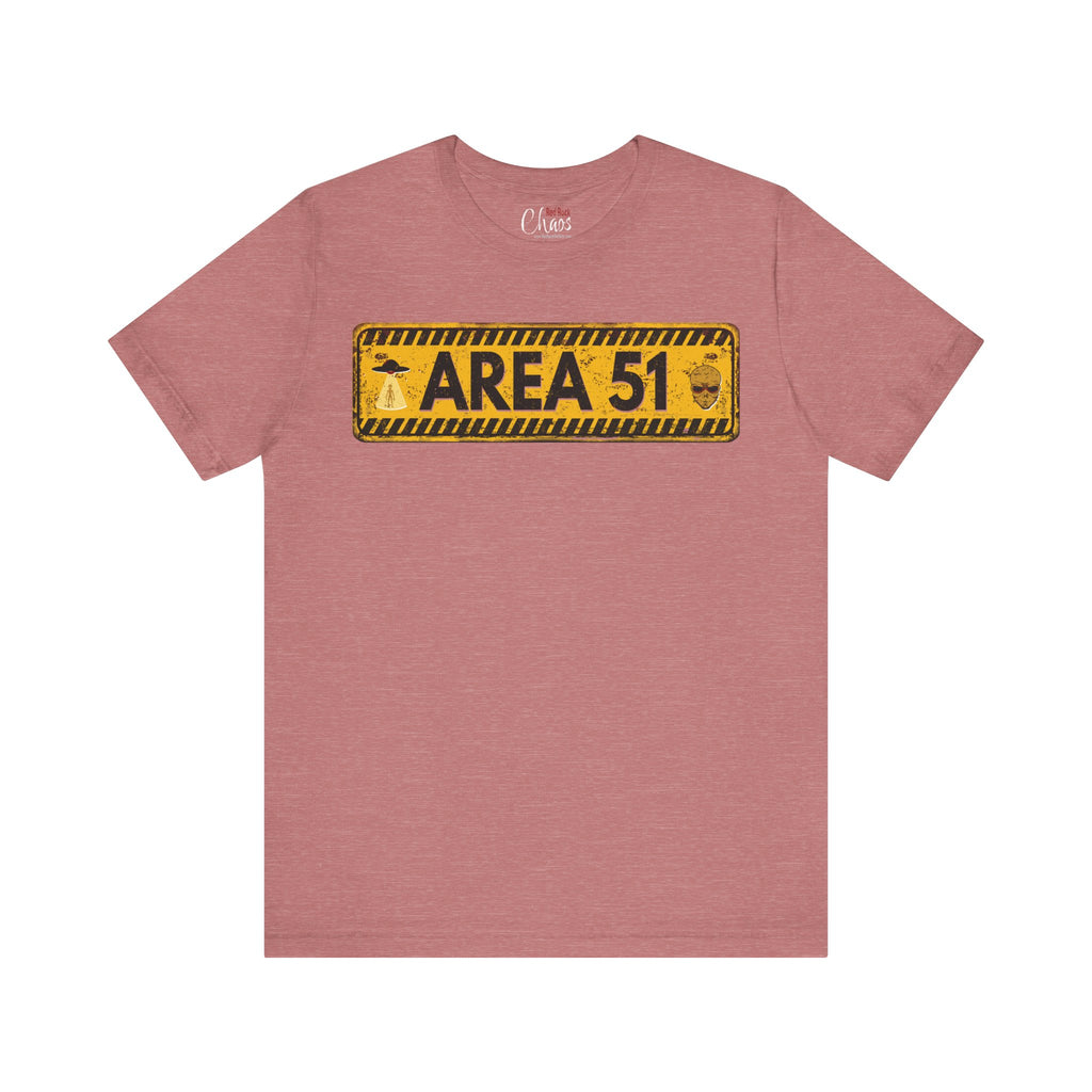 Area 51 Distressed Alien Sign Graphic Tee – Vintage Sci-Fi UFO Shirt