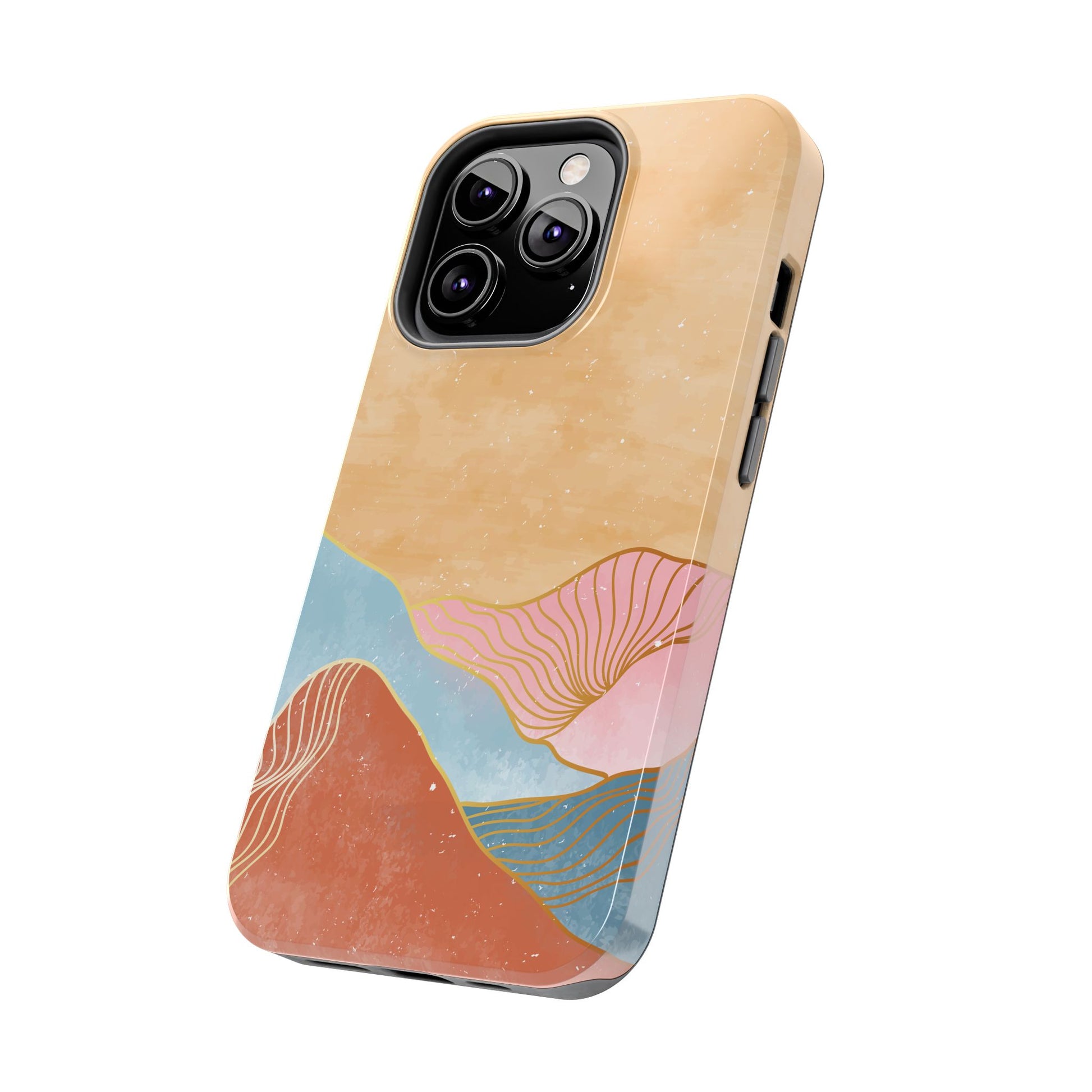 Golden Horizon Abstract Mountain Phone Case