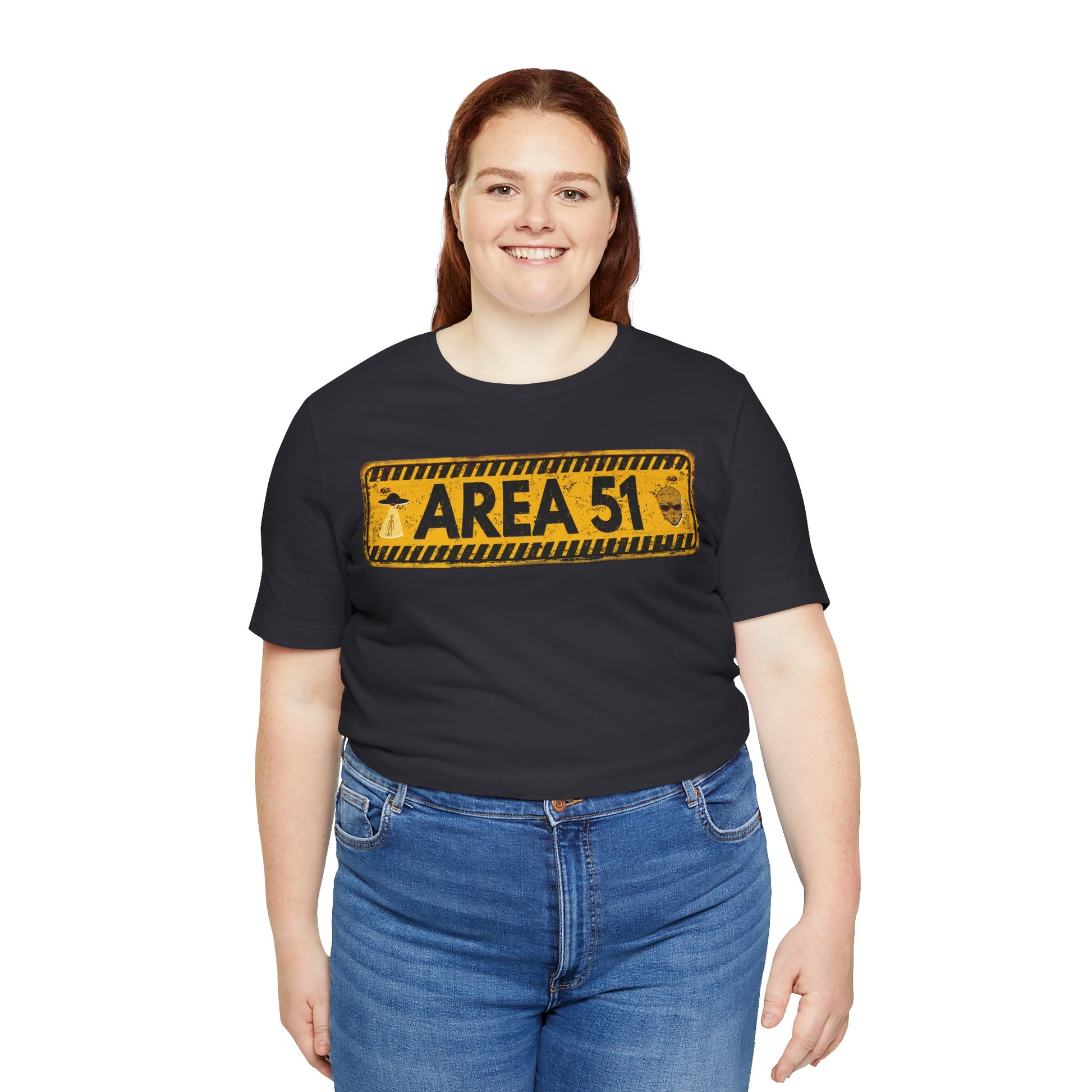 Area 51 Distressed Alien Sign Graphic Tee – Vintage Sci-Fi UFO Shirt