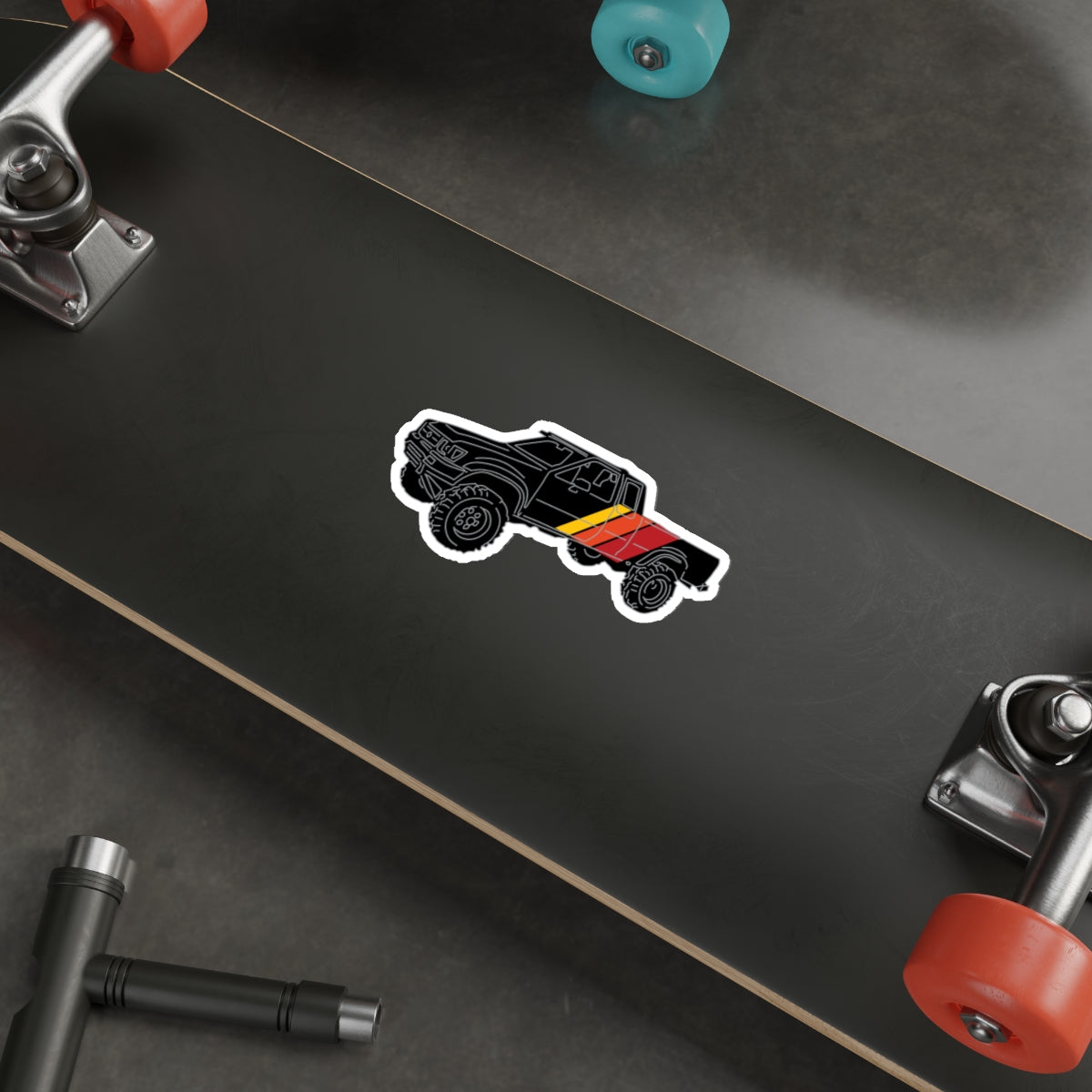 Retro Black Toyota Truck Die-Cut Stickers