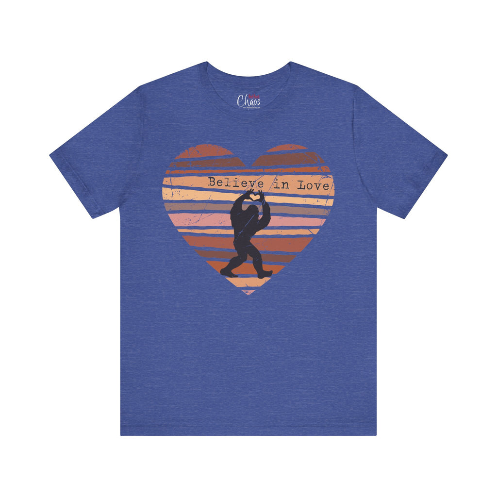 Believe in Love Bigfoot Retro Heart