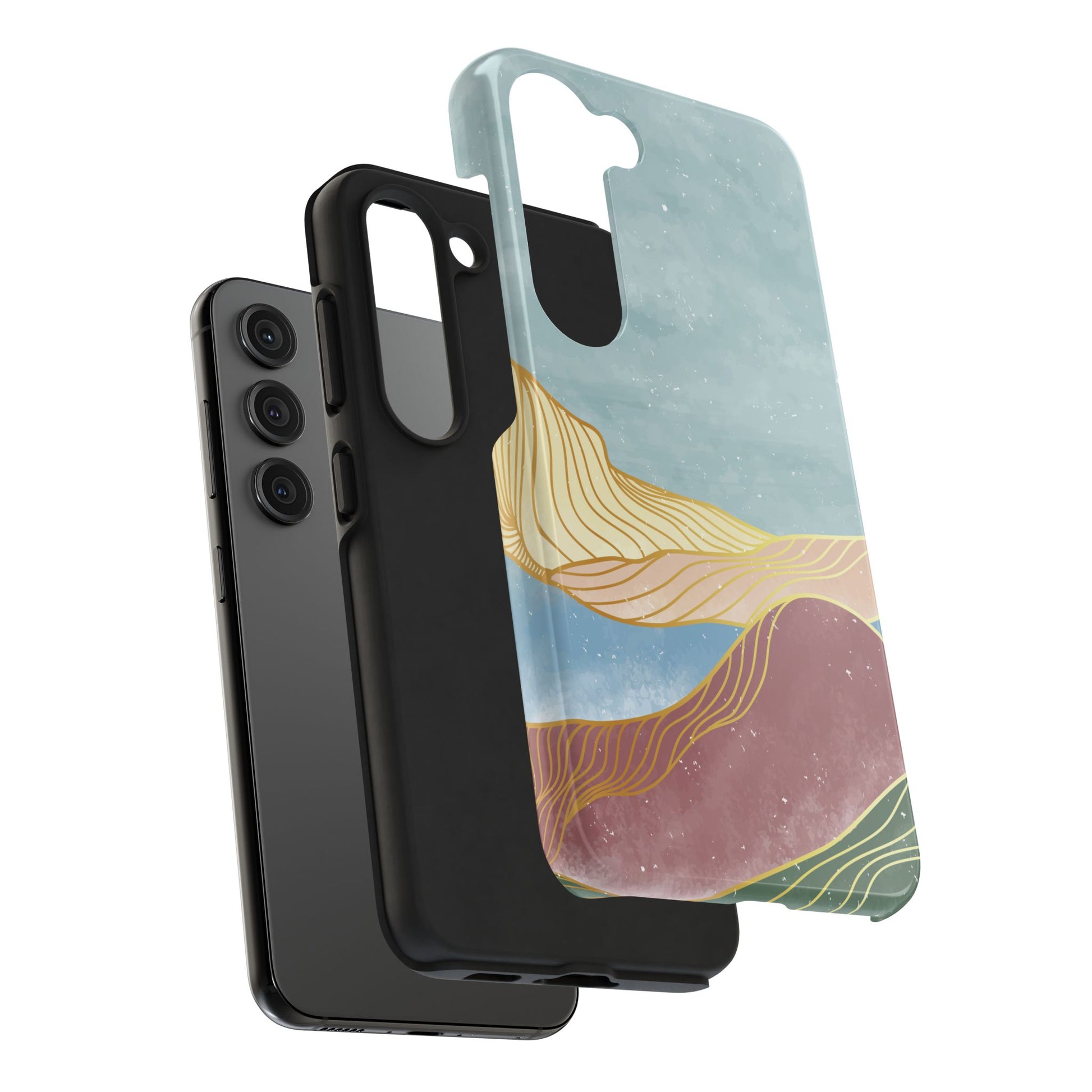 Abstract Mountain Blue Skies scene Phone Case