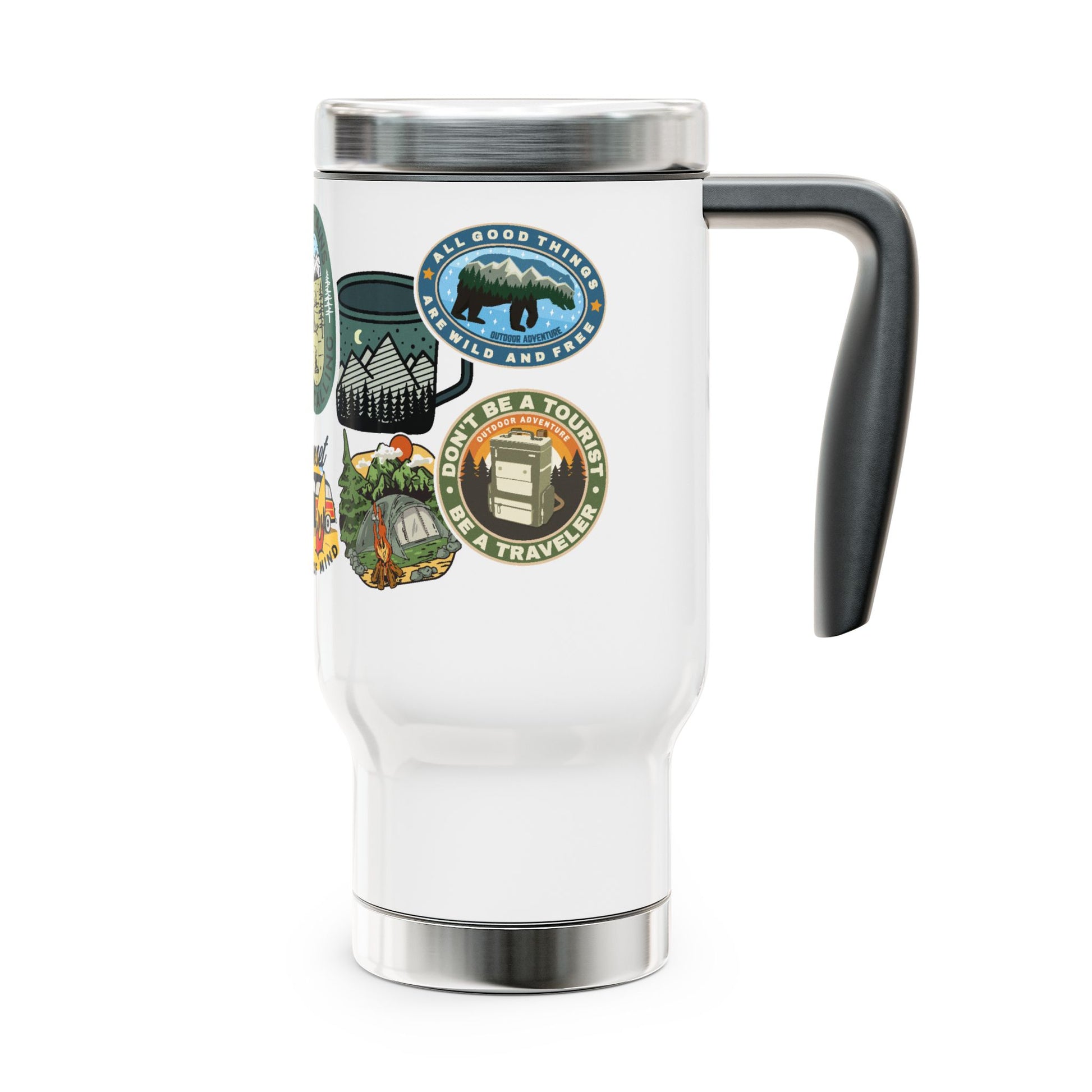 Adventure Awaits Camping Tumbler | Outdoors Travel Mug for Hikers, Campers & Explorers