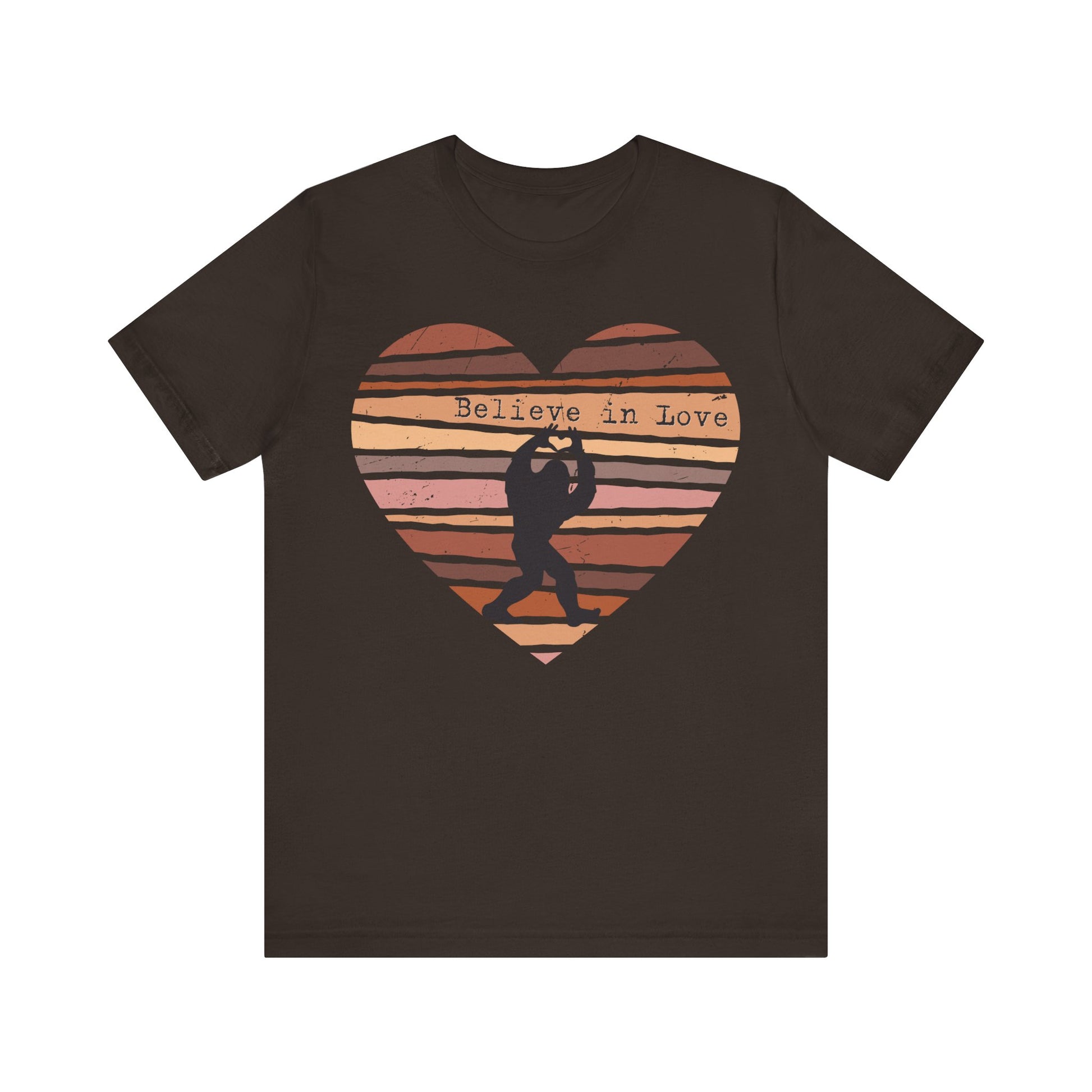 Believe in Love Bigfoot Retro Heart