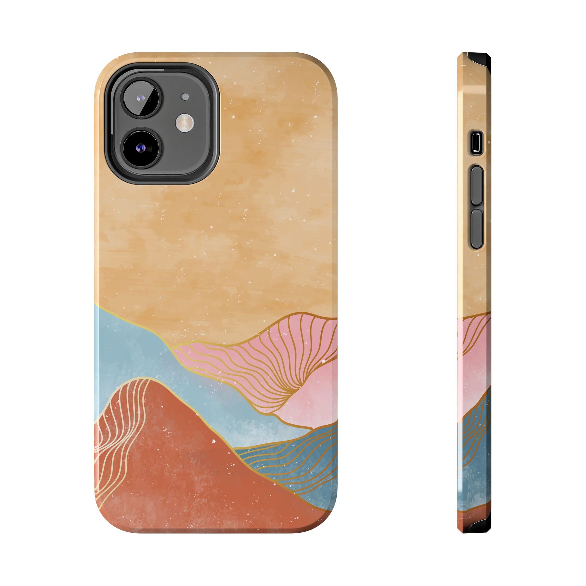 Golden Horizon Abstract Mountain Phone Case