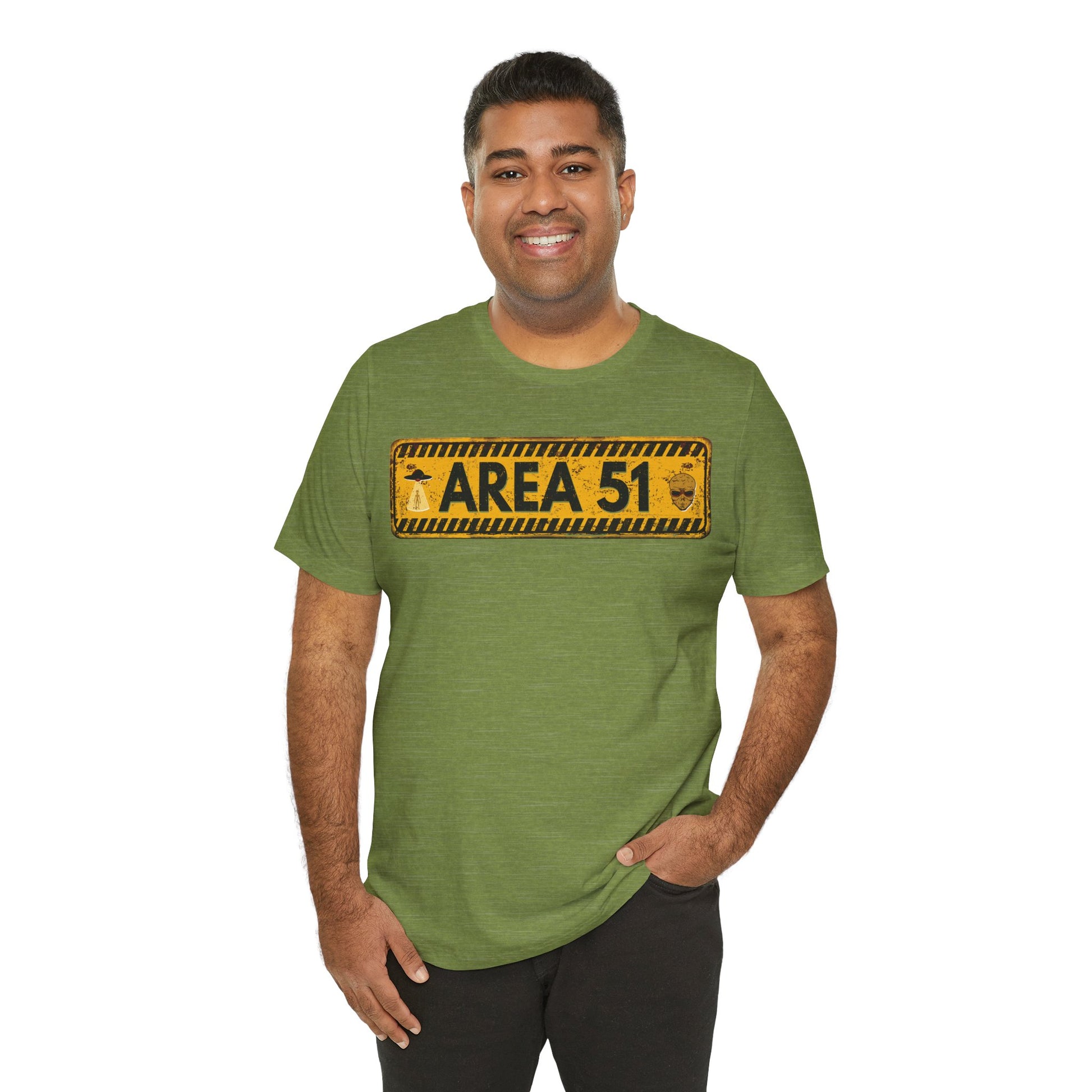 Area 51 Distressed Alien Sign Graphic Tee – Vintage Sci-Fi UFO Shirt