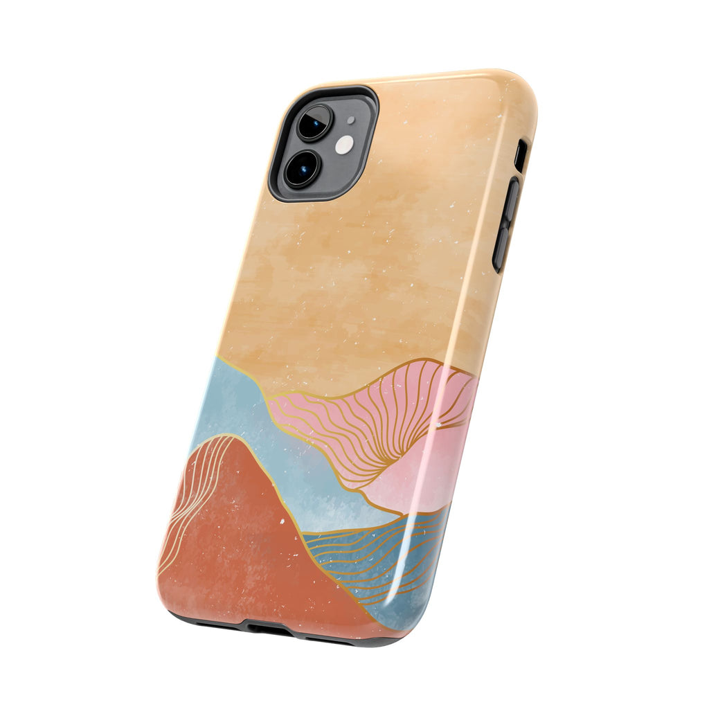 Golden Horizon Abstract Mountain Phone Case