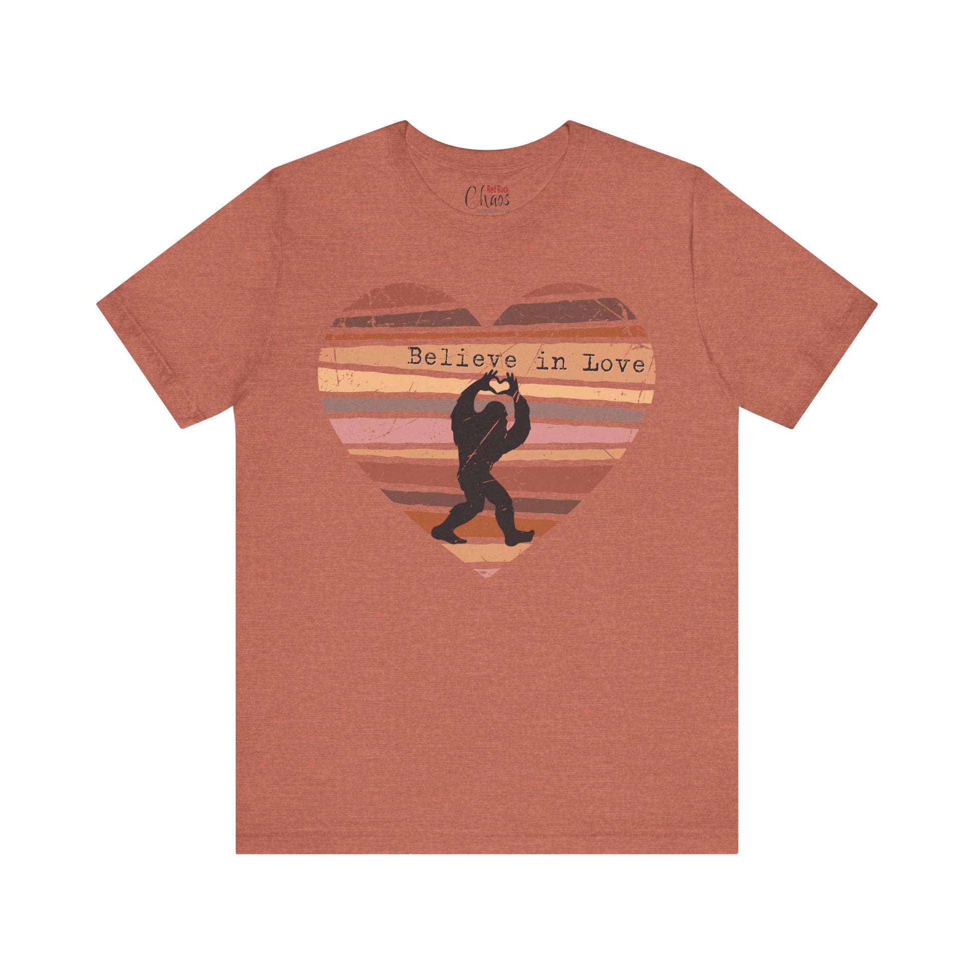 Believe in Love Bigfoot Retro Heart